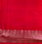Banarasi Pure Mushru Silk Handmade Kadhuva Saree – Red
