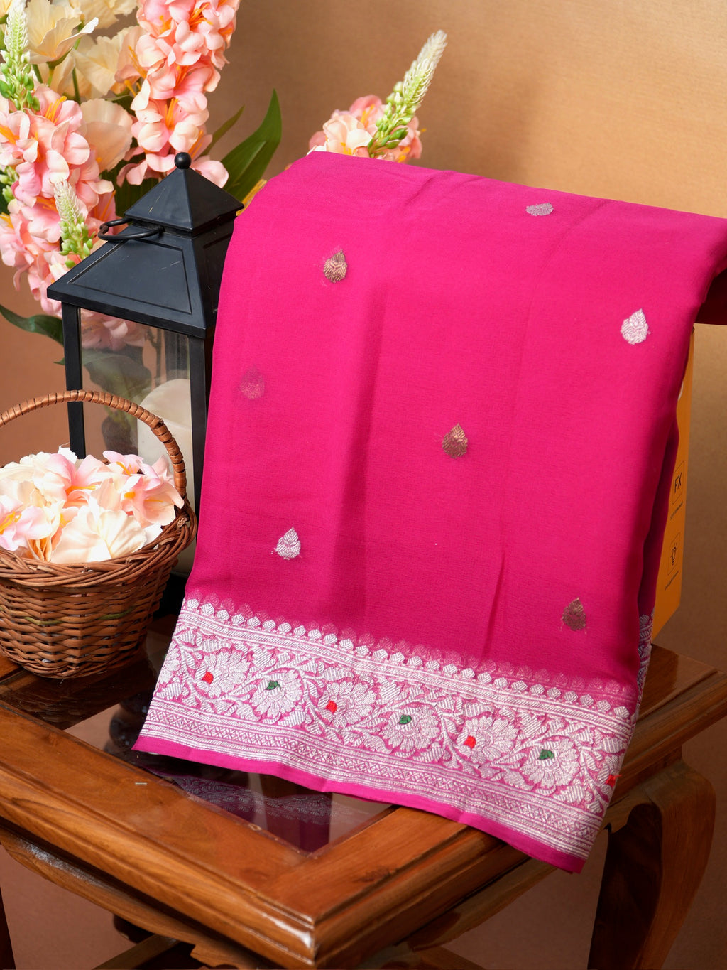 Banarasi Pure Khaddi Chiffon Handwoven Silk Saree