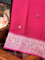Banarasi Pure Khaddi Chiffon Handwoven Silk Saree
