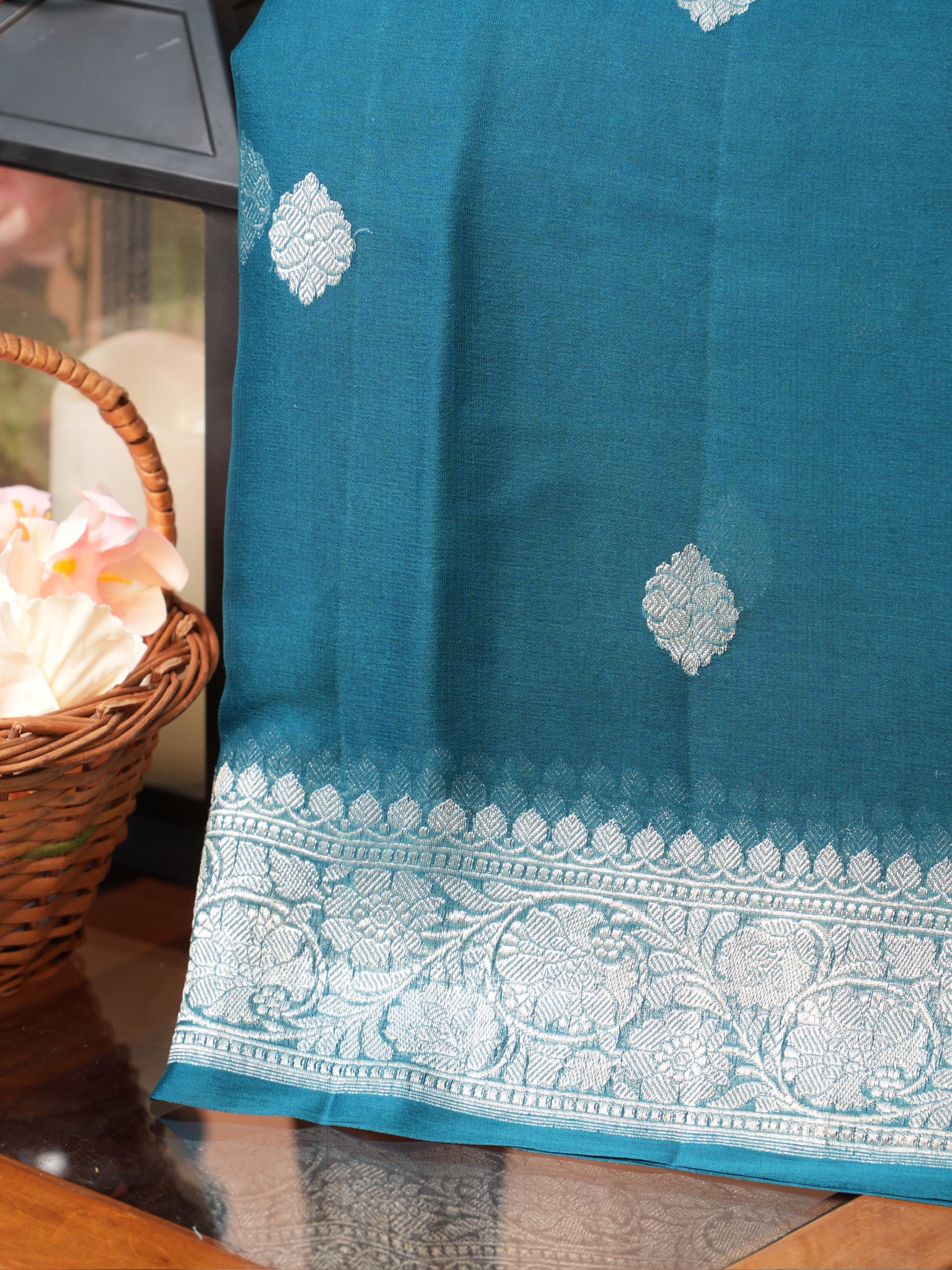 Banarasi Pure Khaddi Chiffon Handwoven Silk Saree