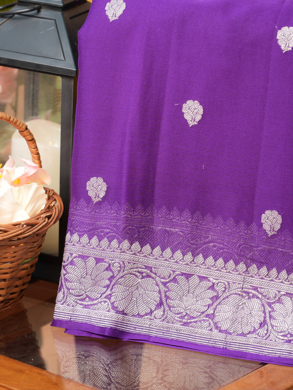 Banarasi Pure Khaddi Chiffon Handwoven Silk Saree