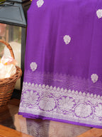 Banarasi Pure Khaddi Chiffon Handwoven Silk Saree