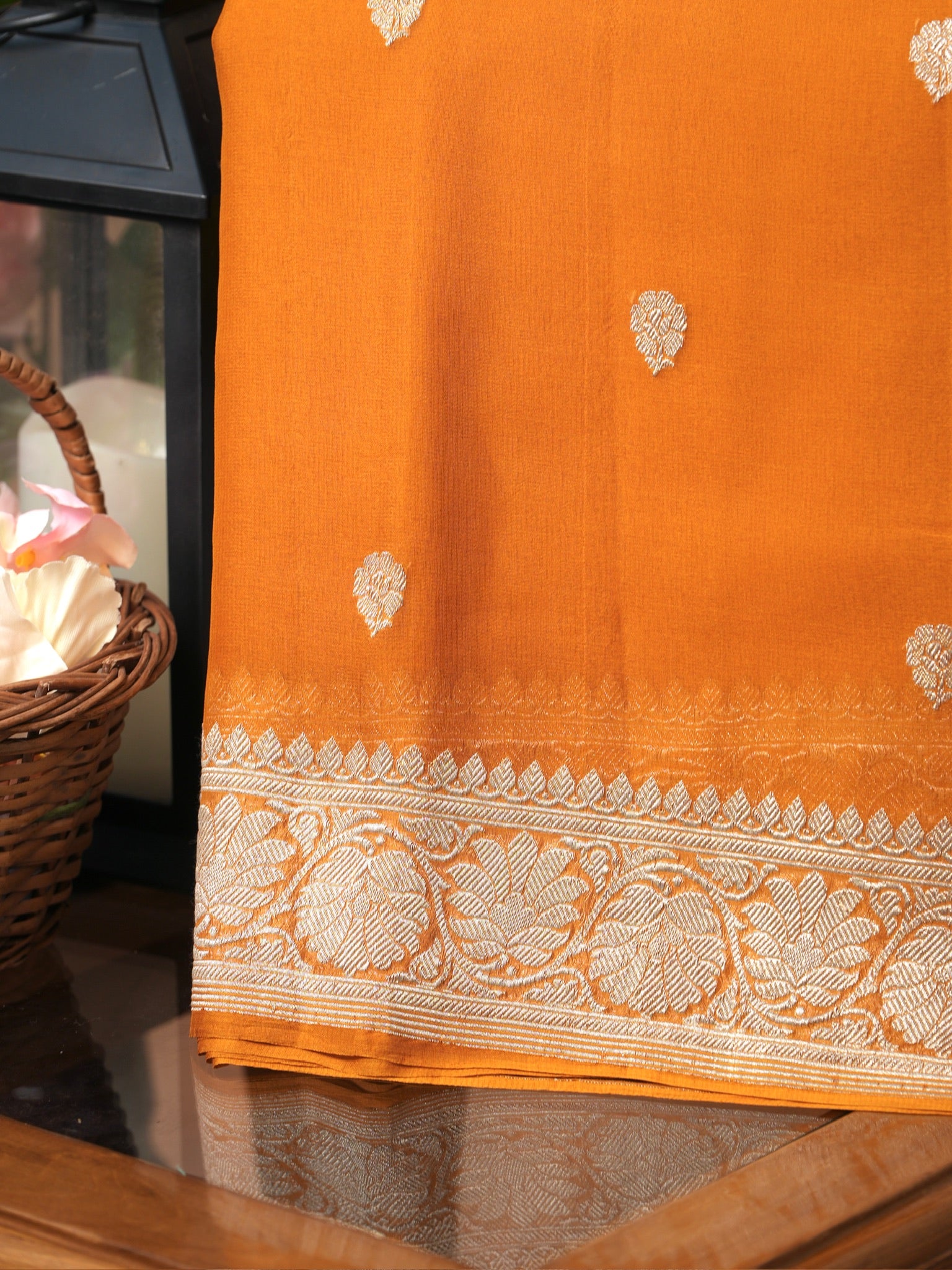 Banarasi Pure Khaddi Chiffon Handwoven Silk Saree
