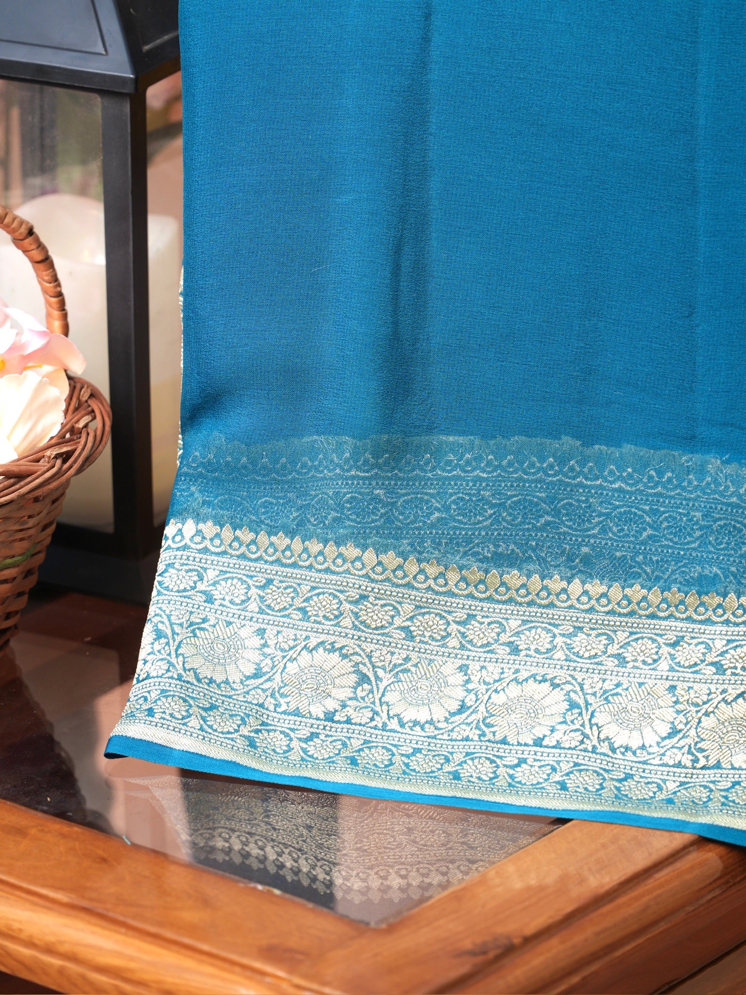 Banarasi Pure Khaddi Chiffon Handwoven Silk Saree