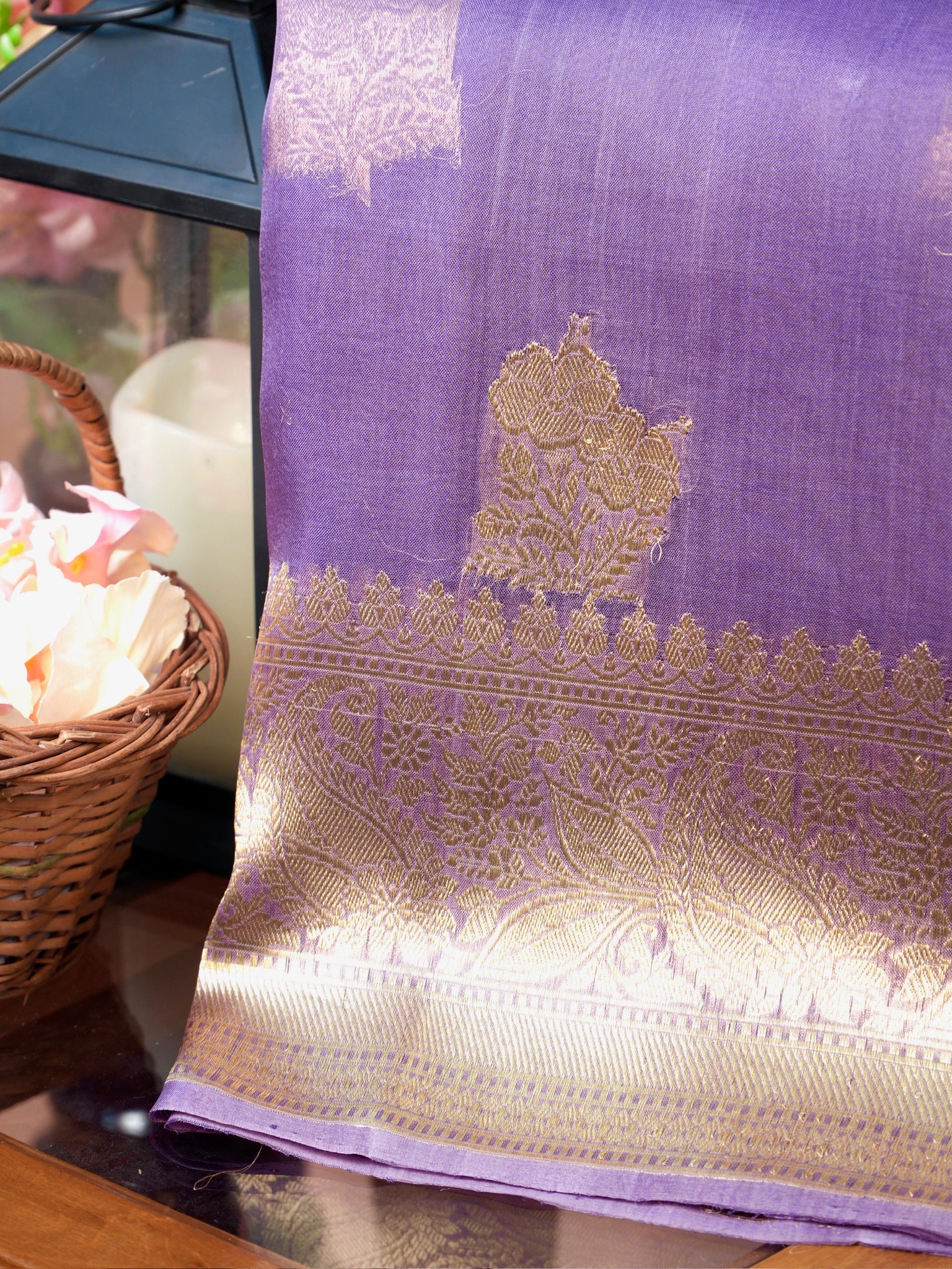 Banarasi Pure Kora Organza Handwoven Silk Saree