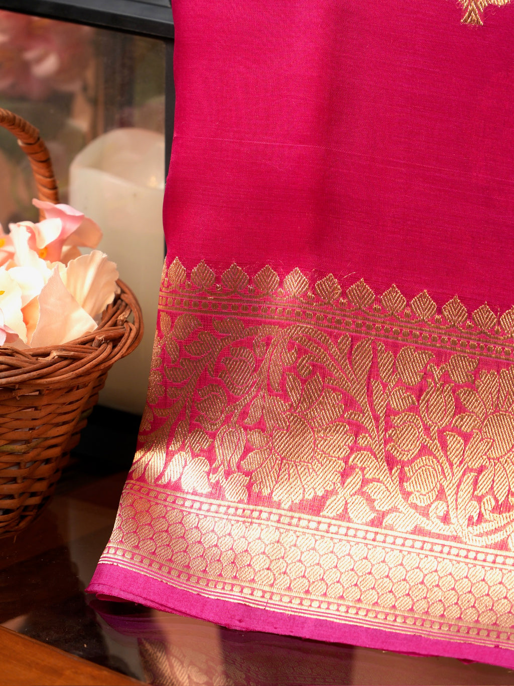 Banarasi Pure Kora Organza Handwoven Silk Saree