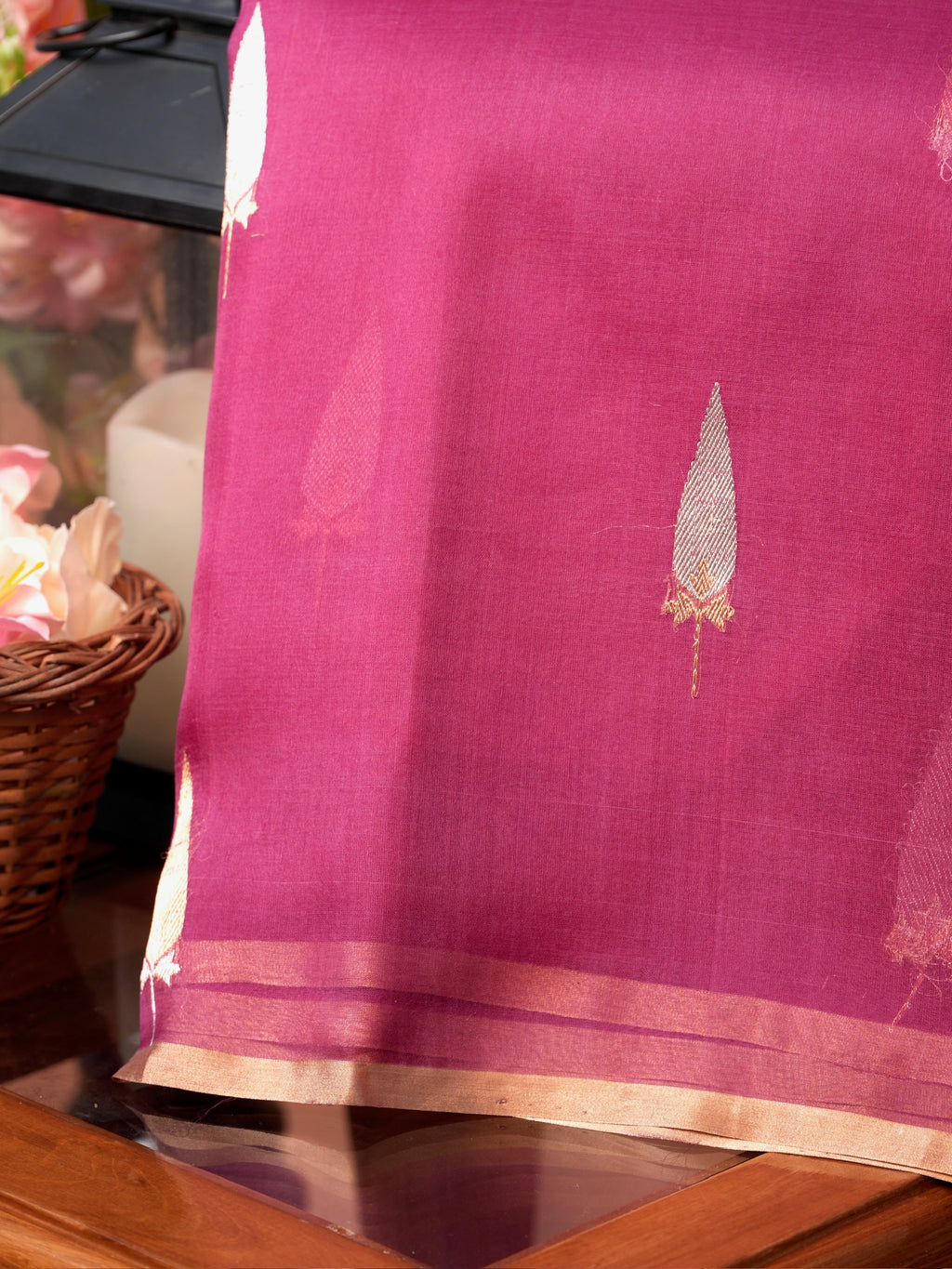 Banarasi Pure Kora Organza Handwoven Silk Saree