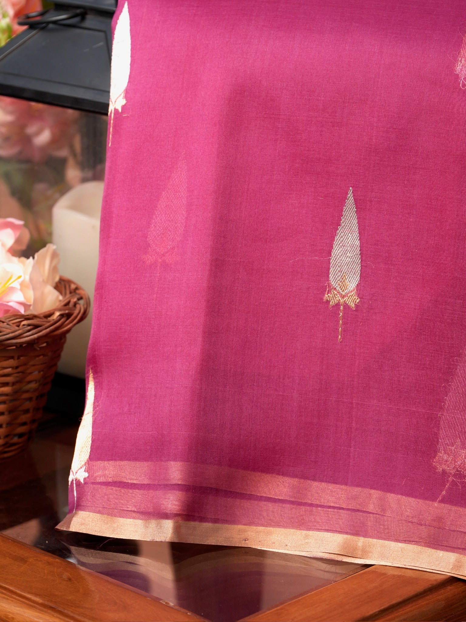 Banarasi Pure Kora Organza Handwoven Silk Saree
