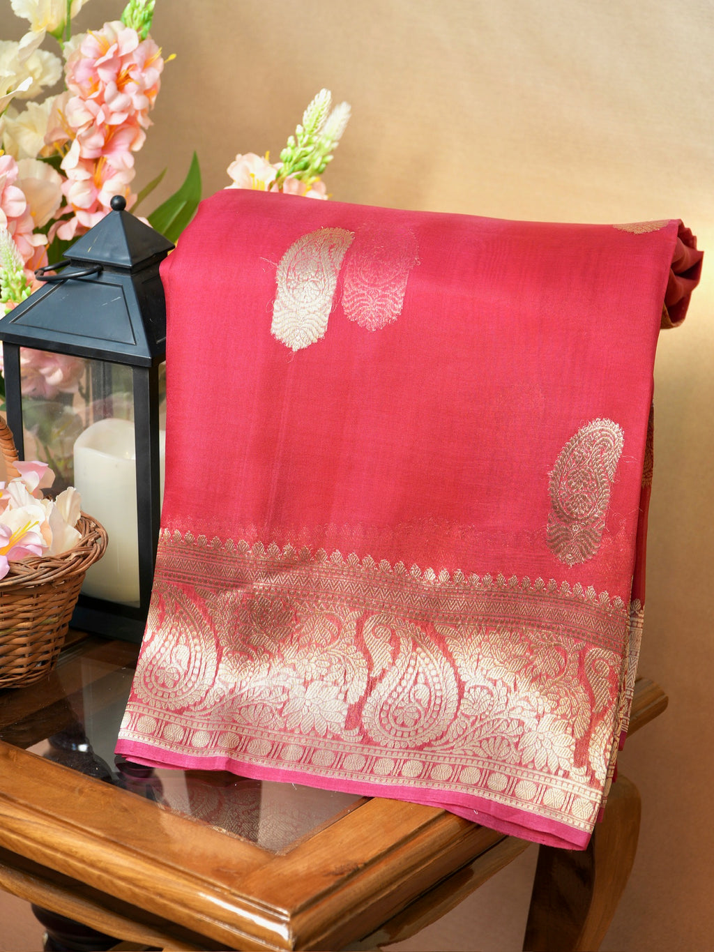 Banarasi Pure Kora Organza Handwoven Silk Saree