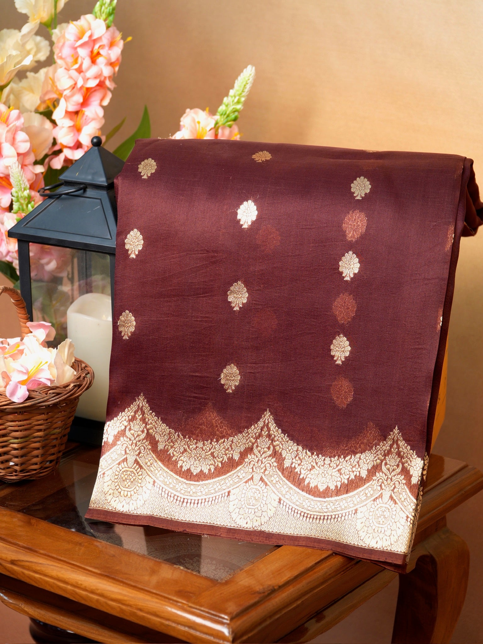 Banarasi Pure Kora Organza Handwoven Silk Saree