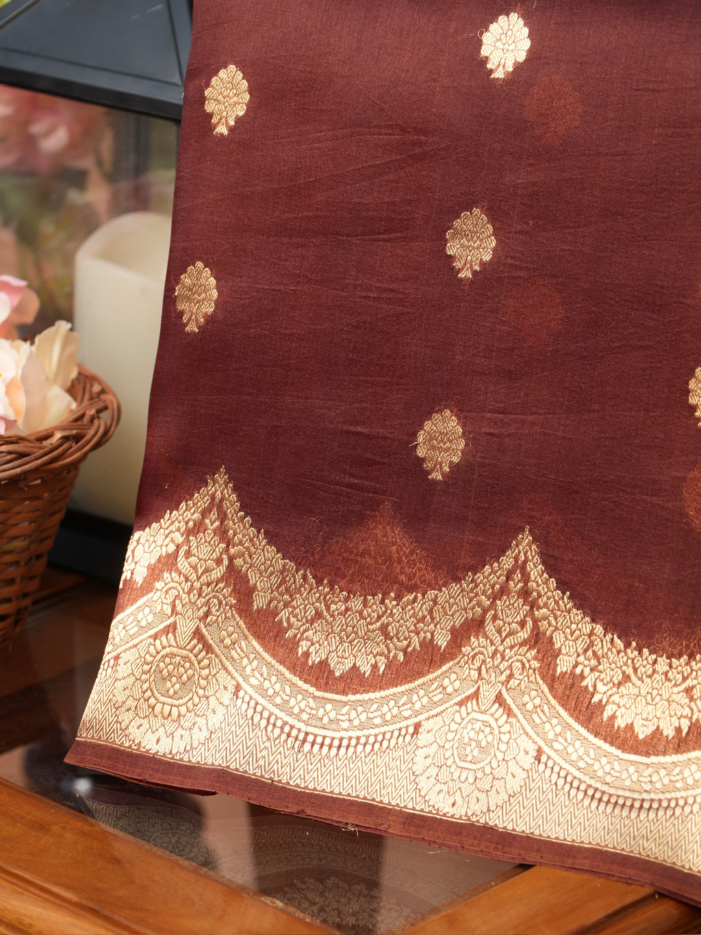 Banarasi Pure Kora Organza Handwoven Silk Saree