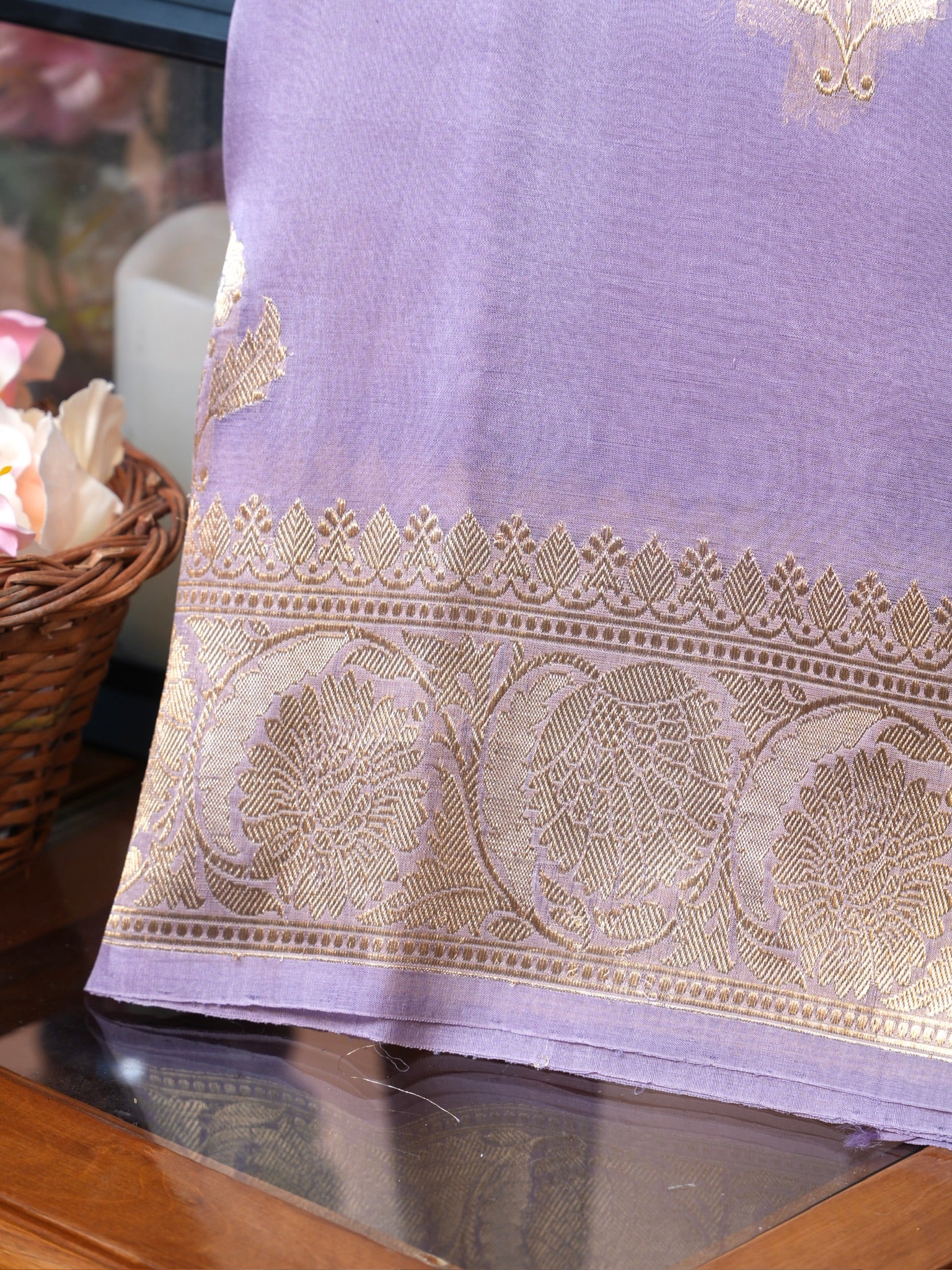 Banarasi Pure Kora Organza Handwoven Silk Saree