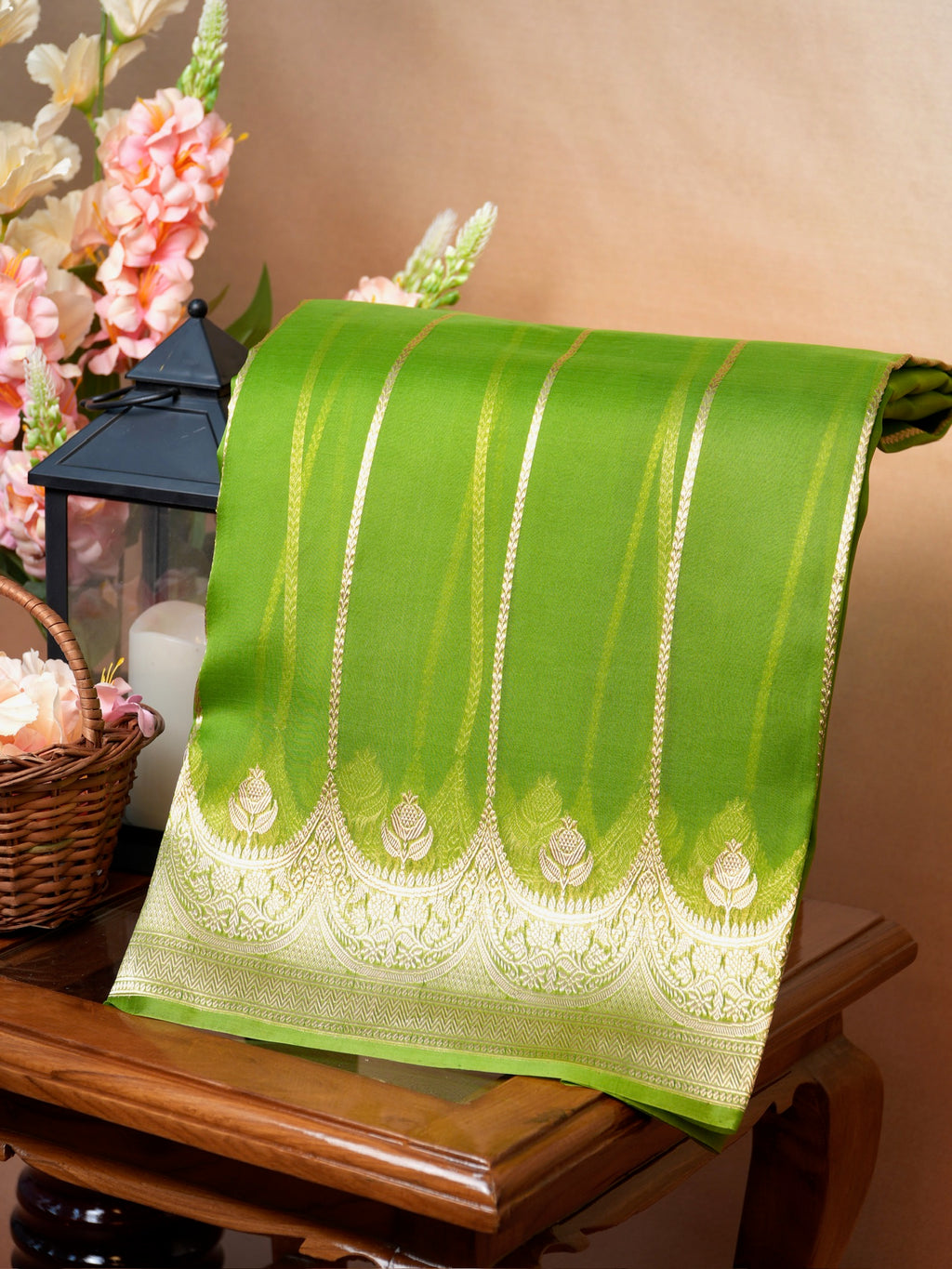Banarasi Pure Kora Organza Handwoven Silk Saree