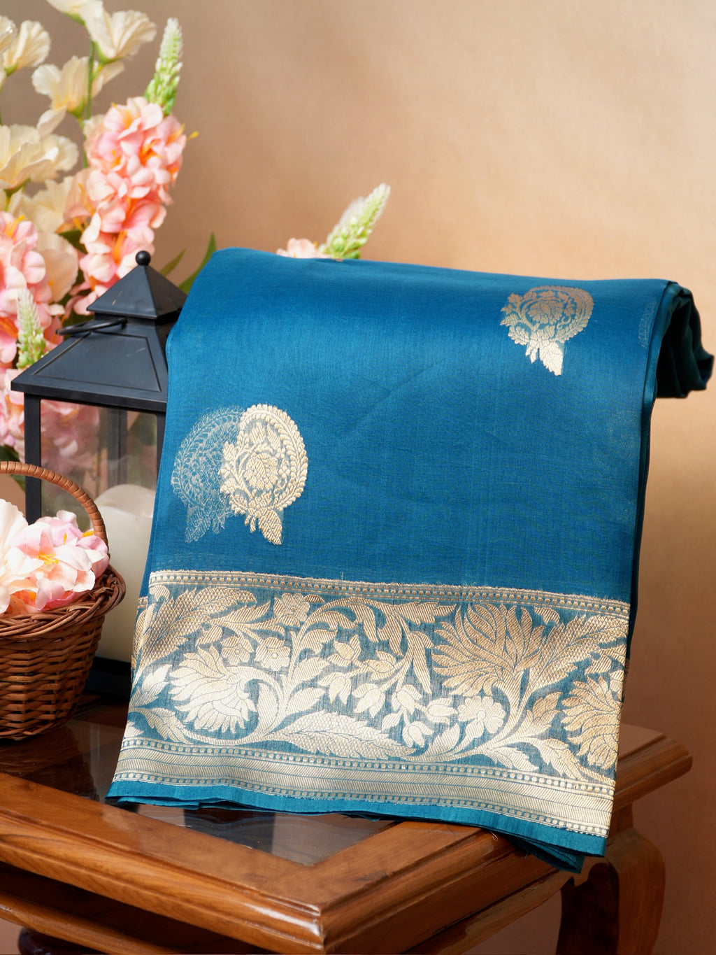 Banarasi Pure Kora Organza Handwoven Silk Saree