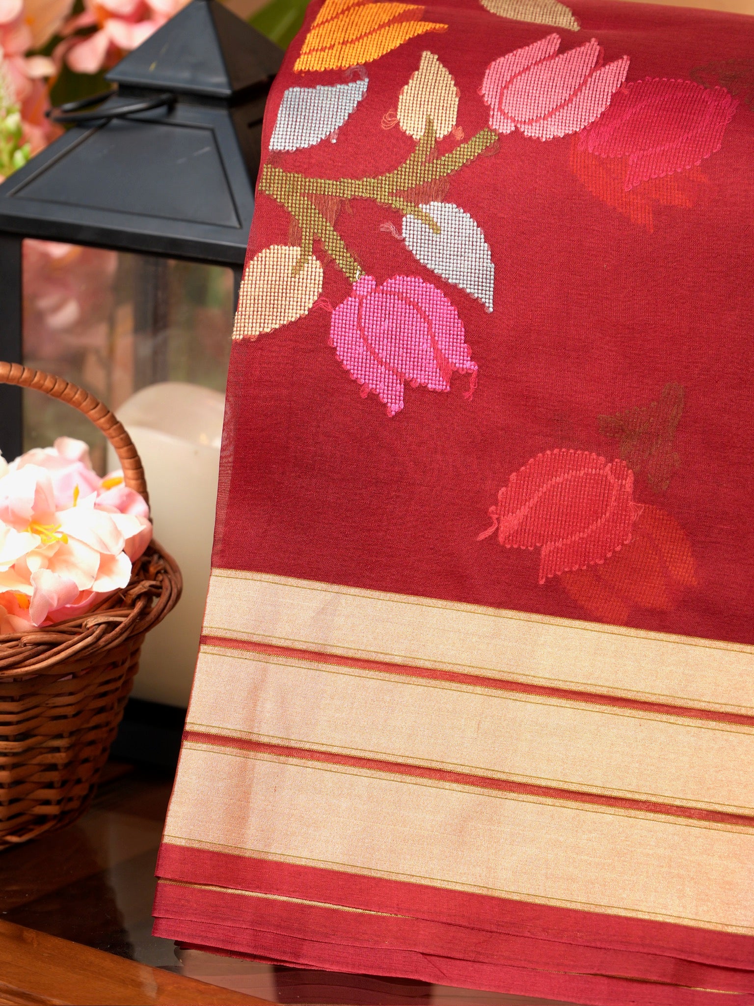 Banarasi Pure Kora Organza Handwoven Silk Saree