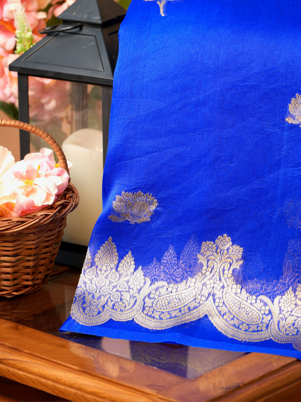 Banarasi Pure Kora Organza Handwoven Silk Saree