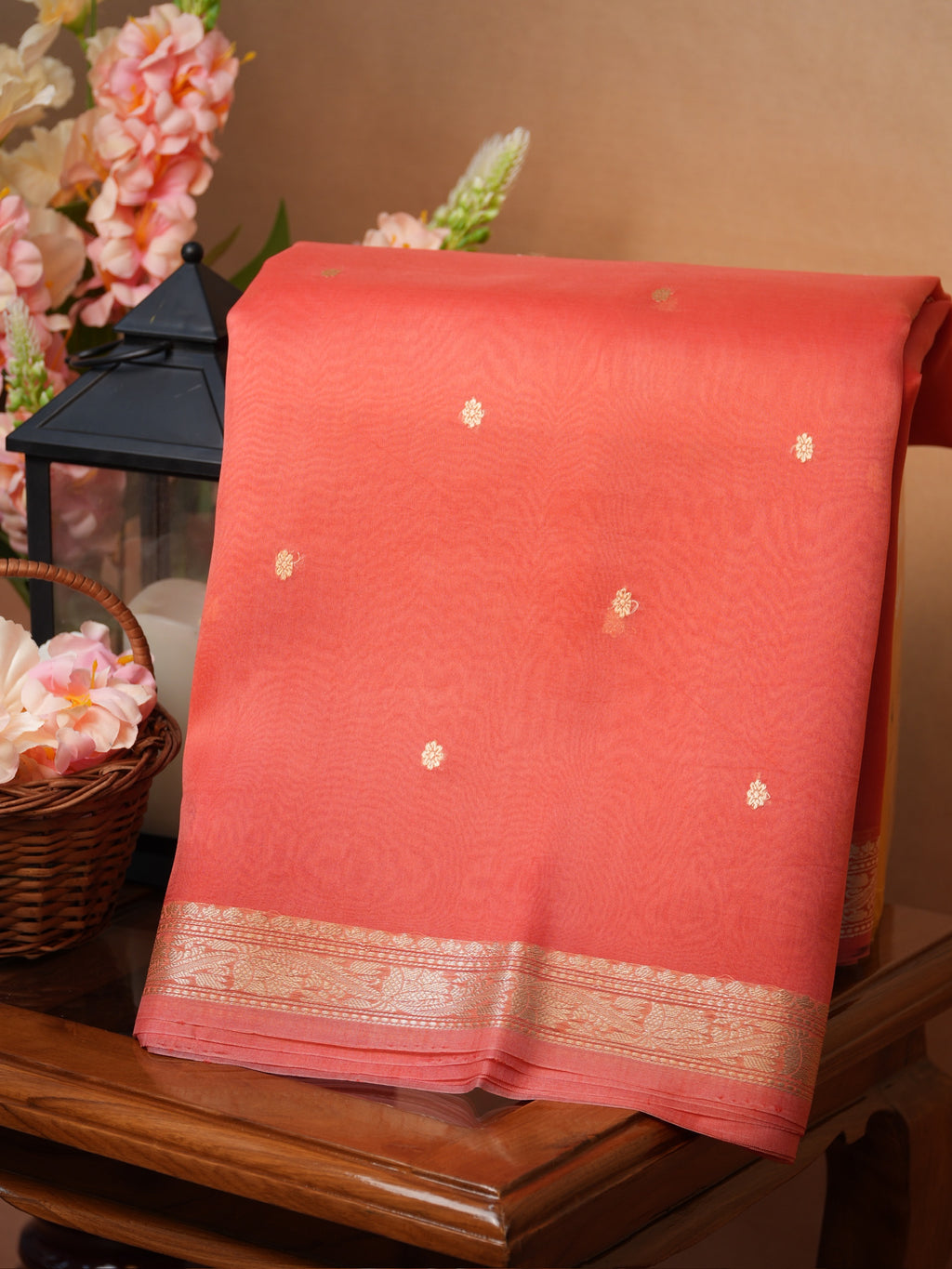 Banarasi Pure Kora Organza Handwoven Silk Saree
