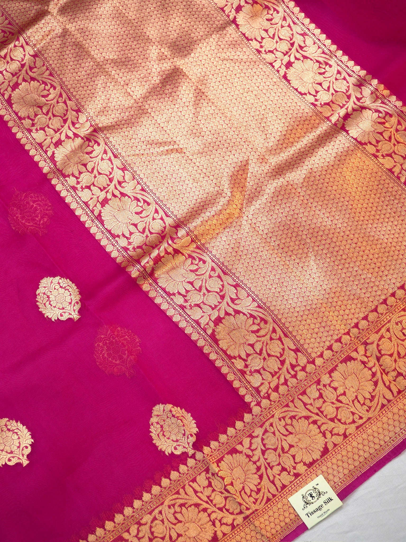 Banarasi Pure Kora Organza Handwoven Silk Saree