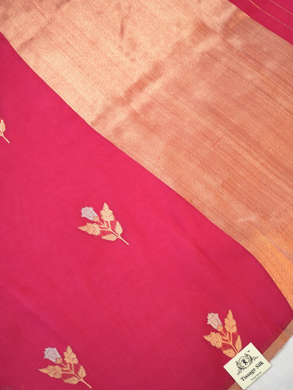 Banarasi Pure Kora Organza Handwoven Silk Saree