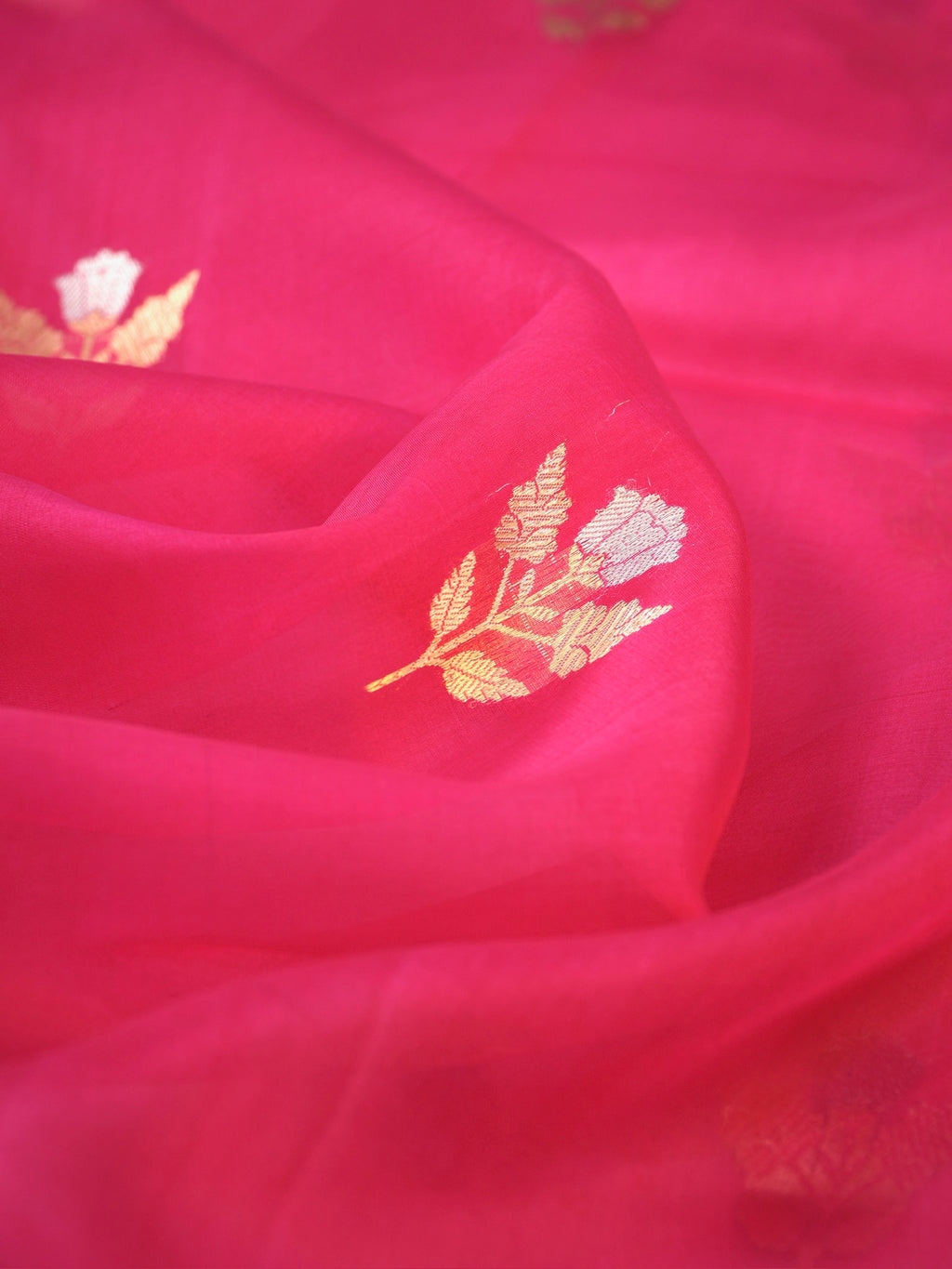 Banarasi Pure Kora Organza Handwoven Silk Saree