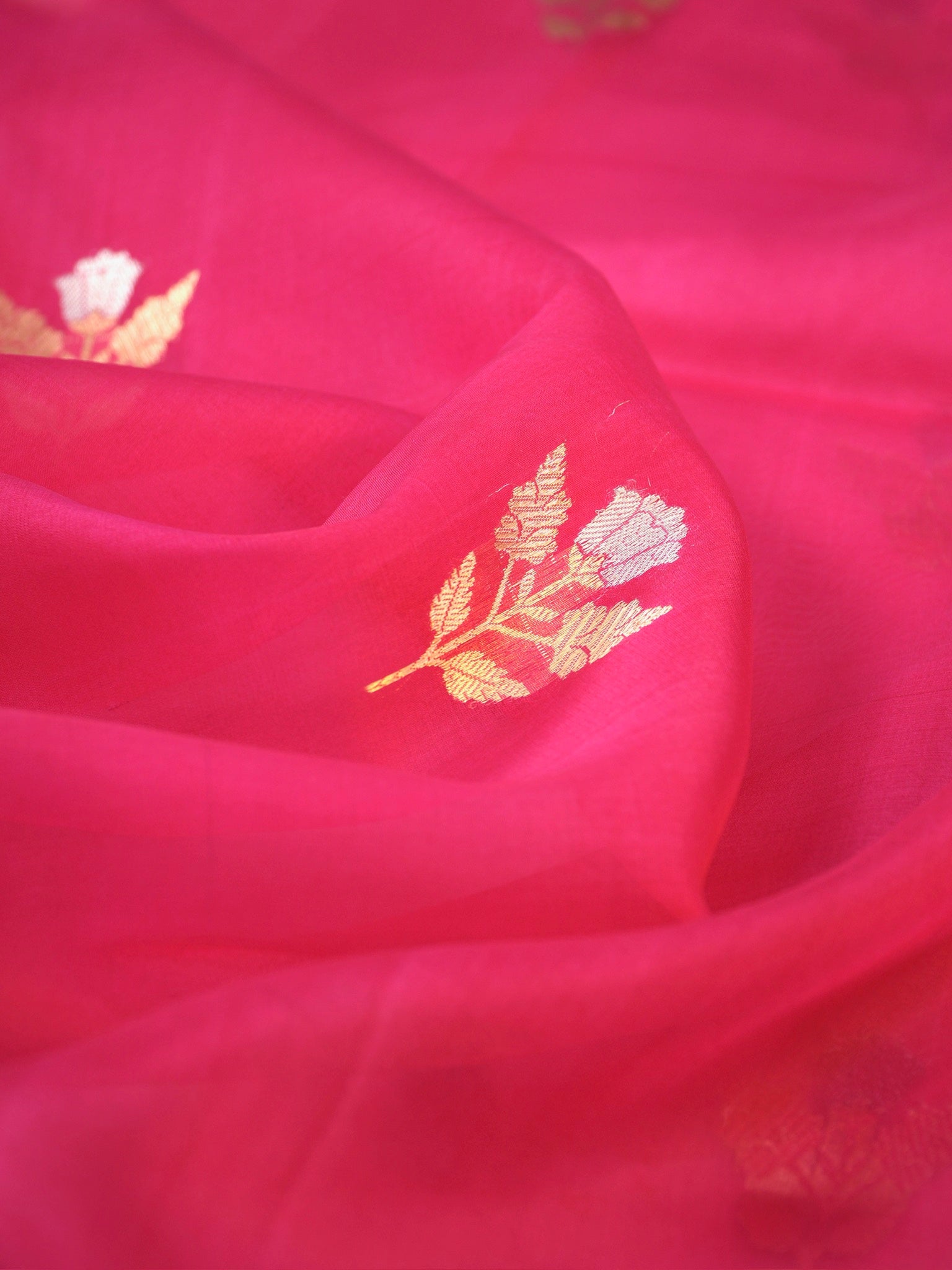 Banarasi Pure Kora Organza Handwoven Silk Saree
