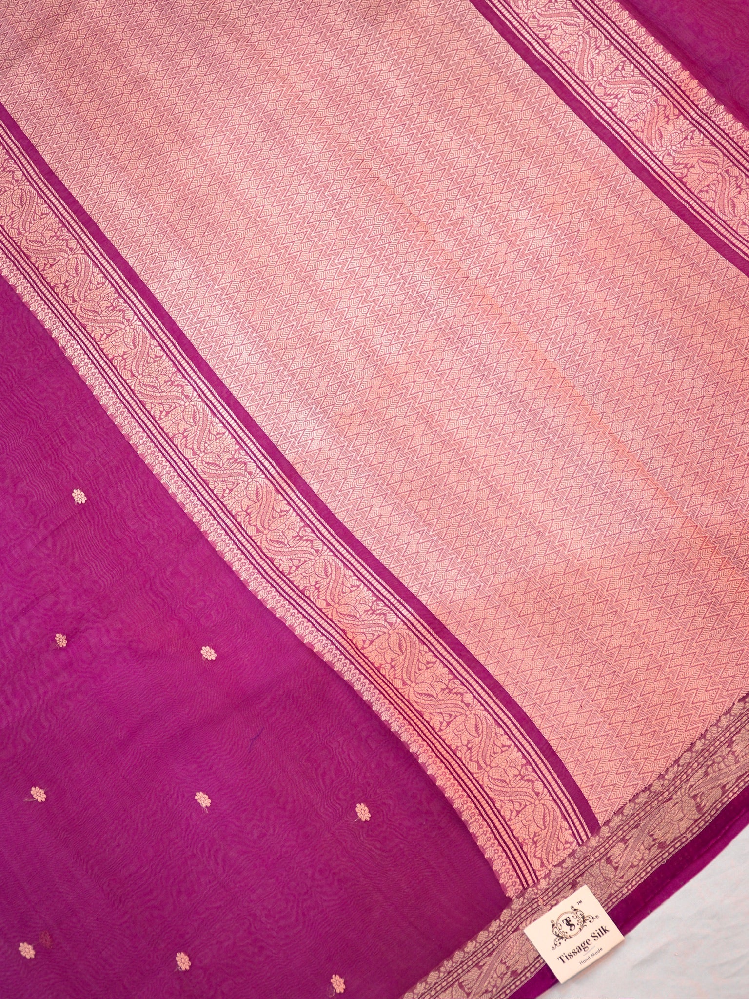 Banarasi Pure Kora Organza Handwoven Silk Saree