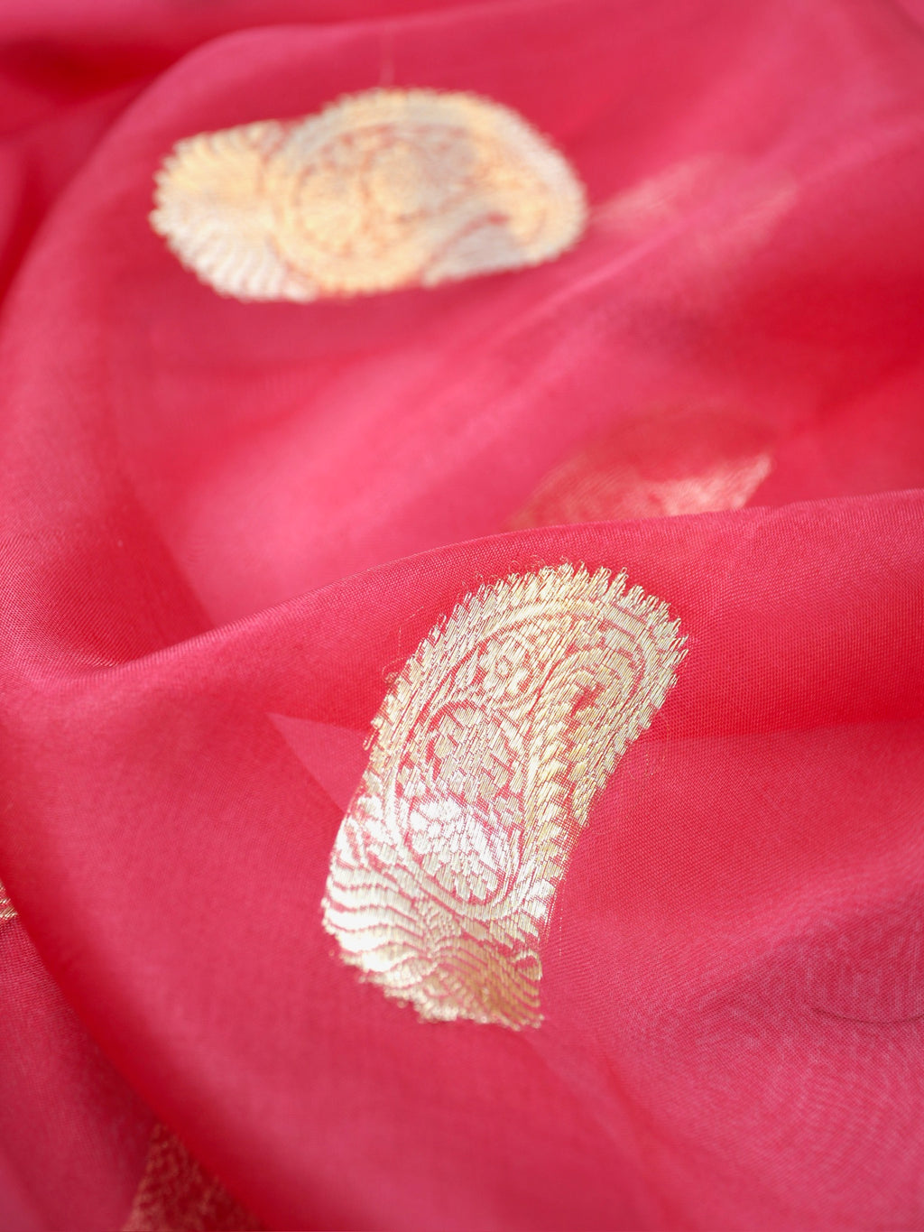 Banarasi Pure Kora Organza Handwoven Silk Saree