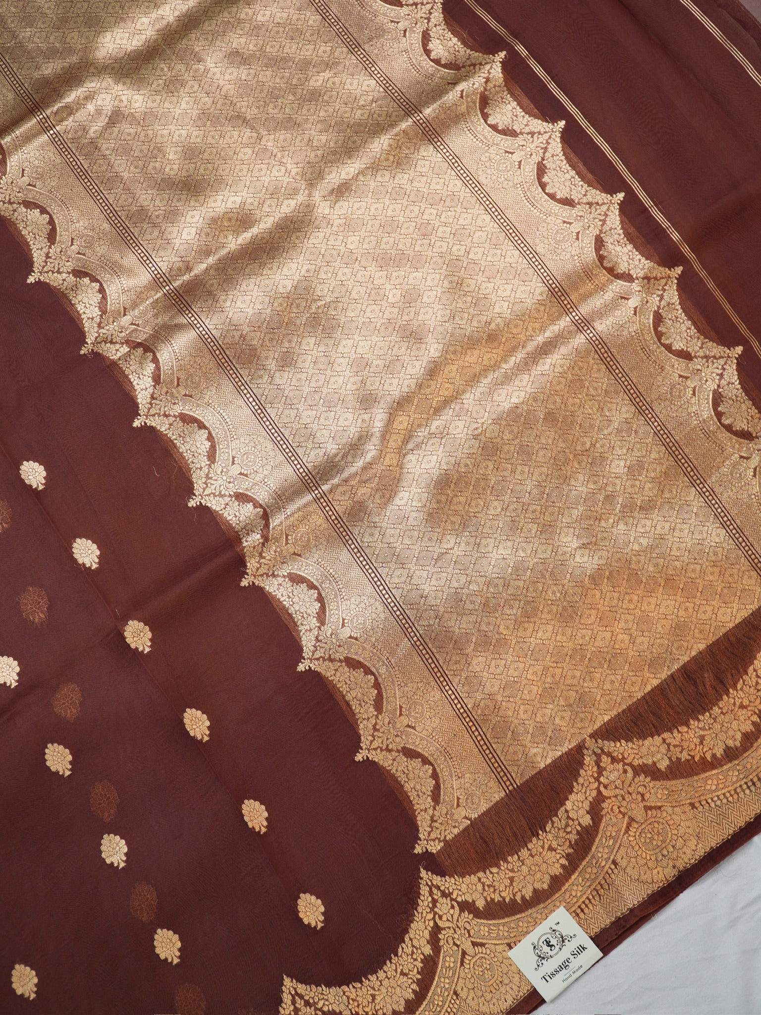 Banarasi Pure Kora Organza Handwoven Silk Saree