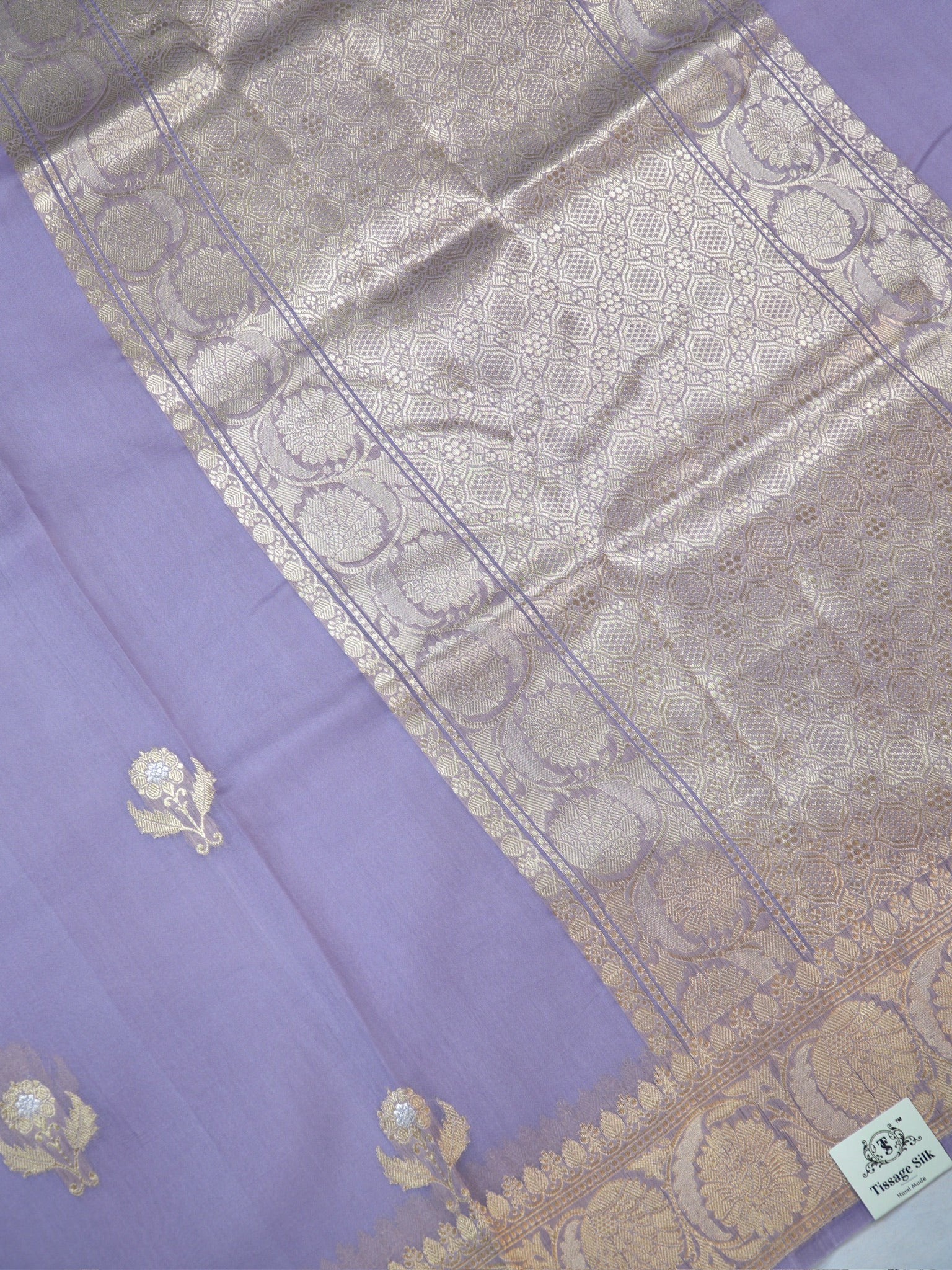 Banarasi Pure Kora Organza Handwoven Silk Saree