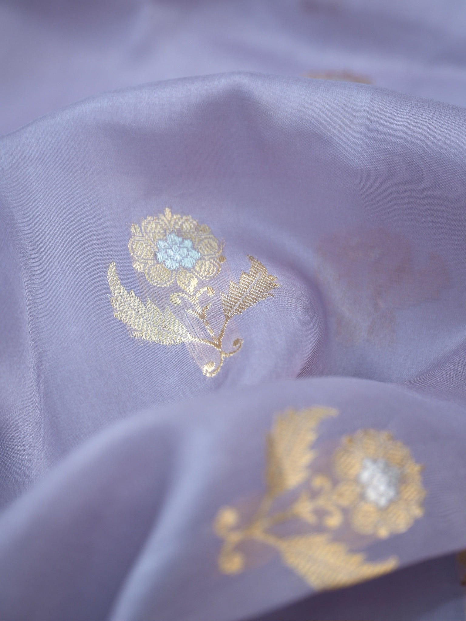 Banarasi Pure Kora Organza Handwoven Silk Saree