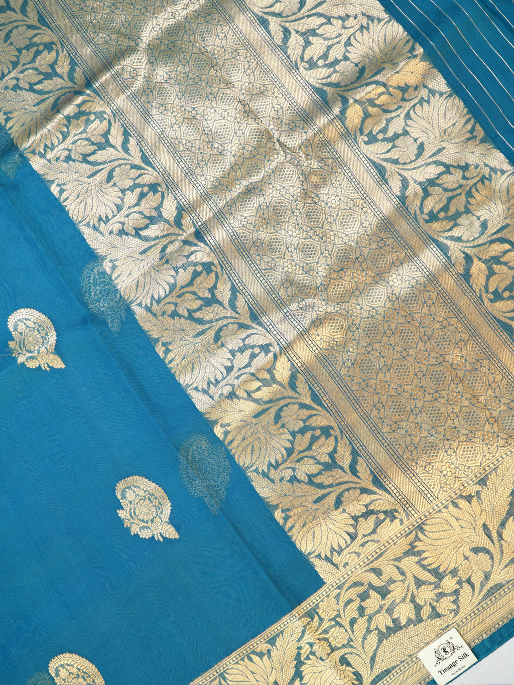 Banarasi Pure Kora Organza Handwoven Silk Saree