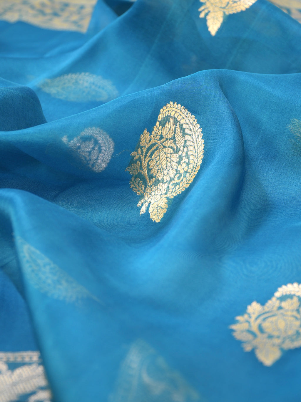 Banarasi Pure Kora Organza Handwoven Silk Saree