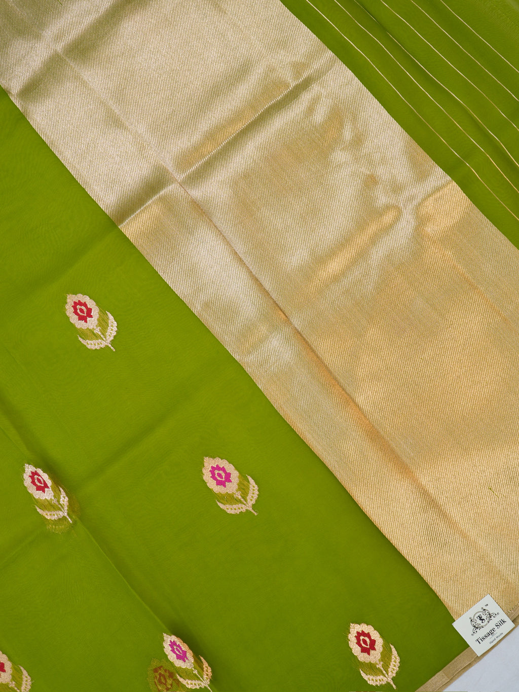 Banarasi Pure Kora Organza Handwoven Silk Saree