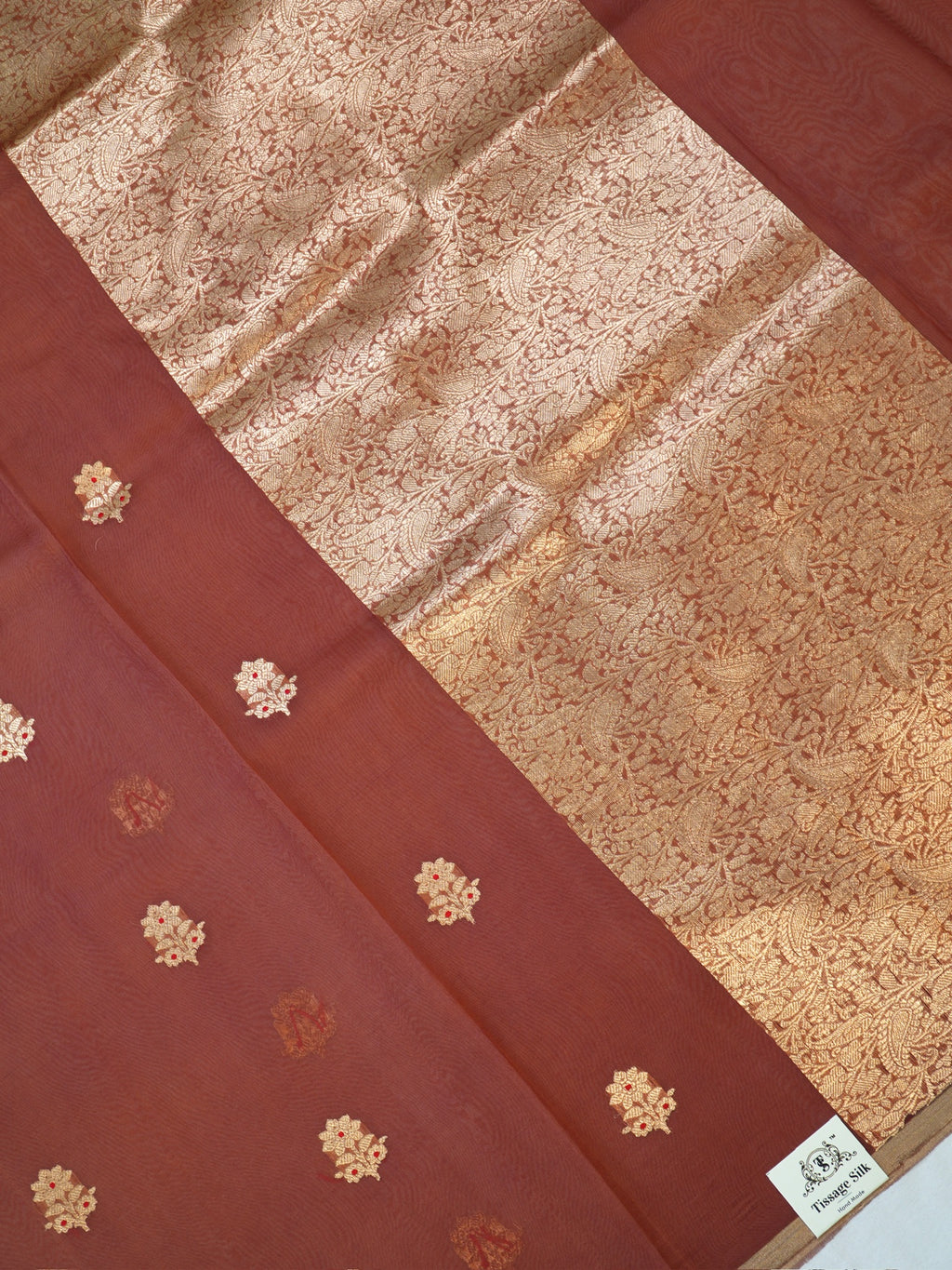 Banarasi Pure Kora Organza Handwoven Silk Saree