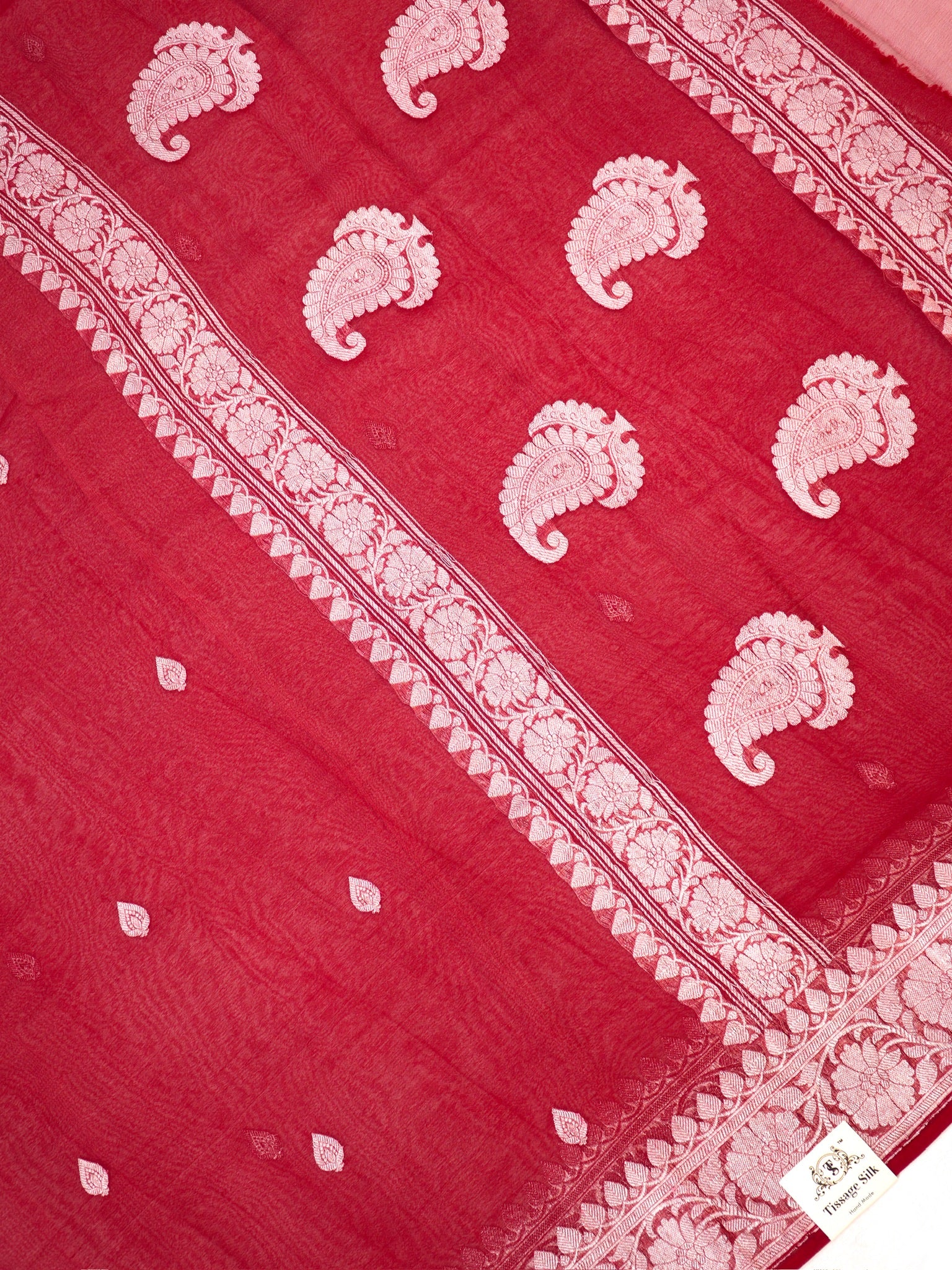 Banarasi Pure Khaddi Chiffon Handwoven Silk Saree
