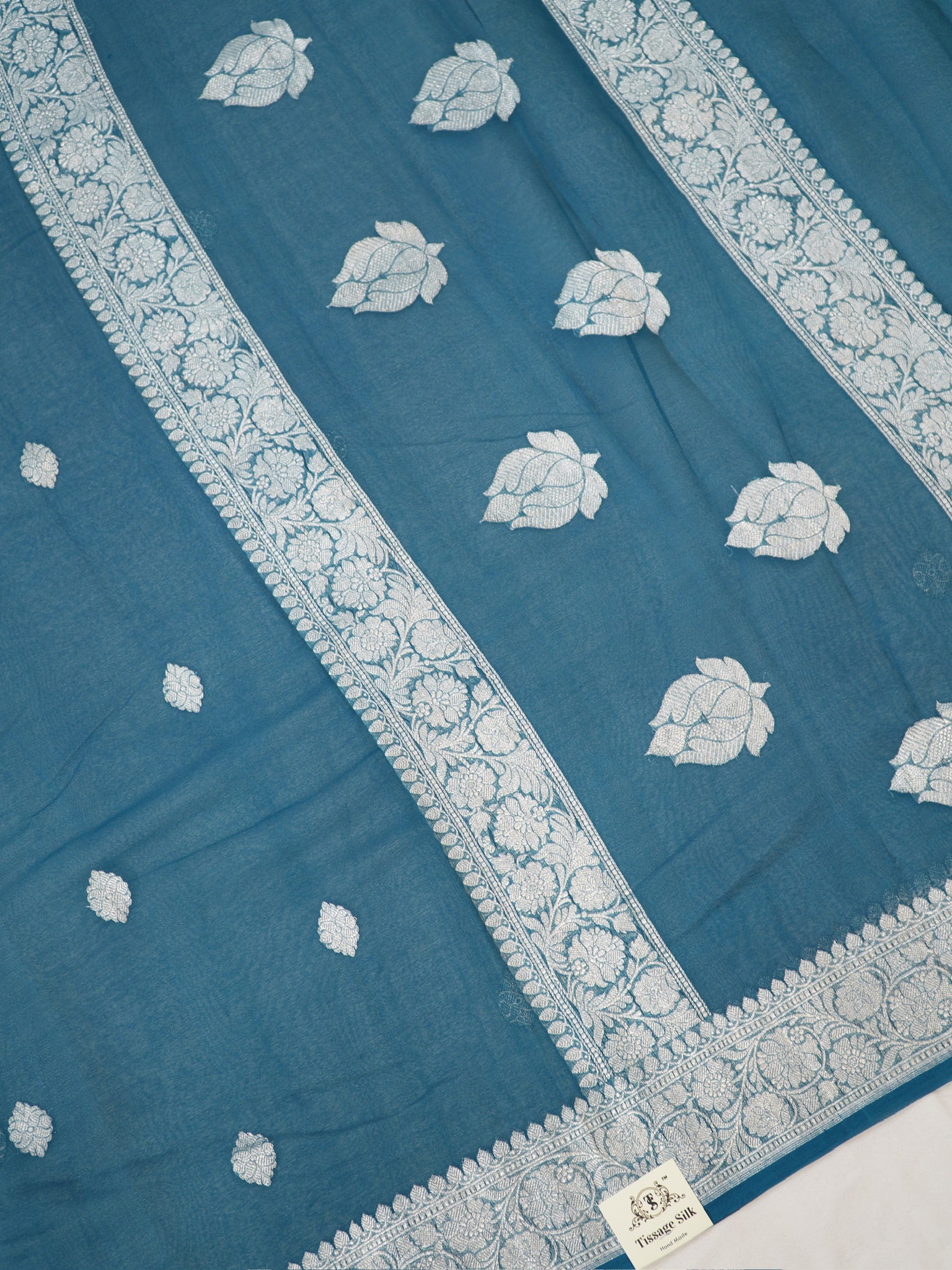 Banarasi Pure Khaddi Chiffon Handwoven Silk Saree