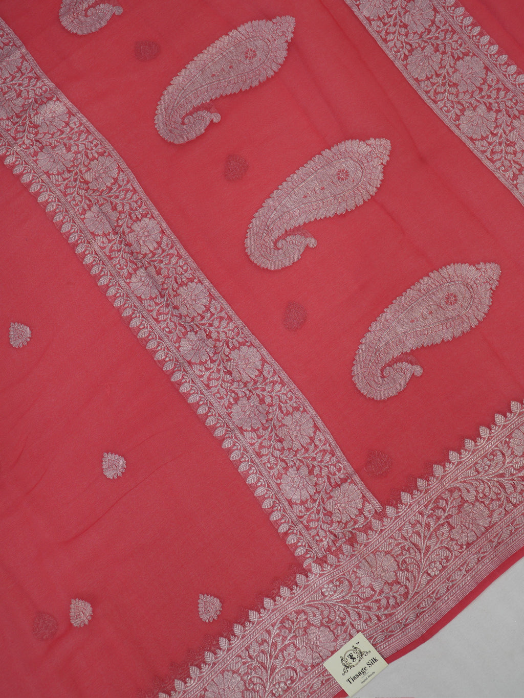 Banarasi Pure Khaddi Chiffon Handwoven Silk Saree