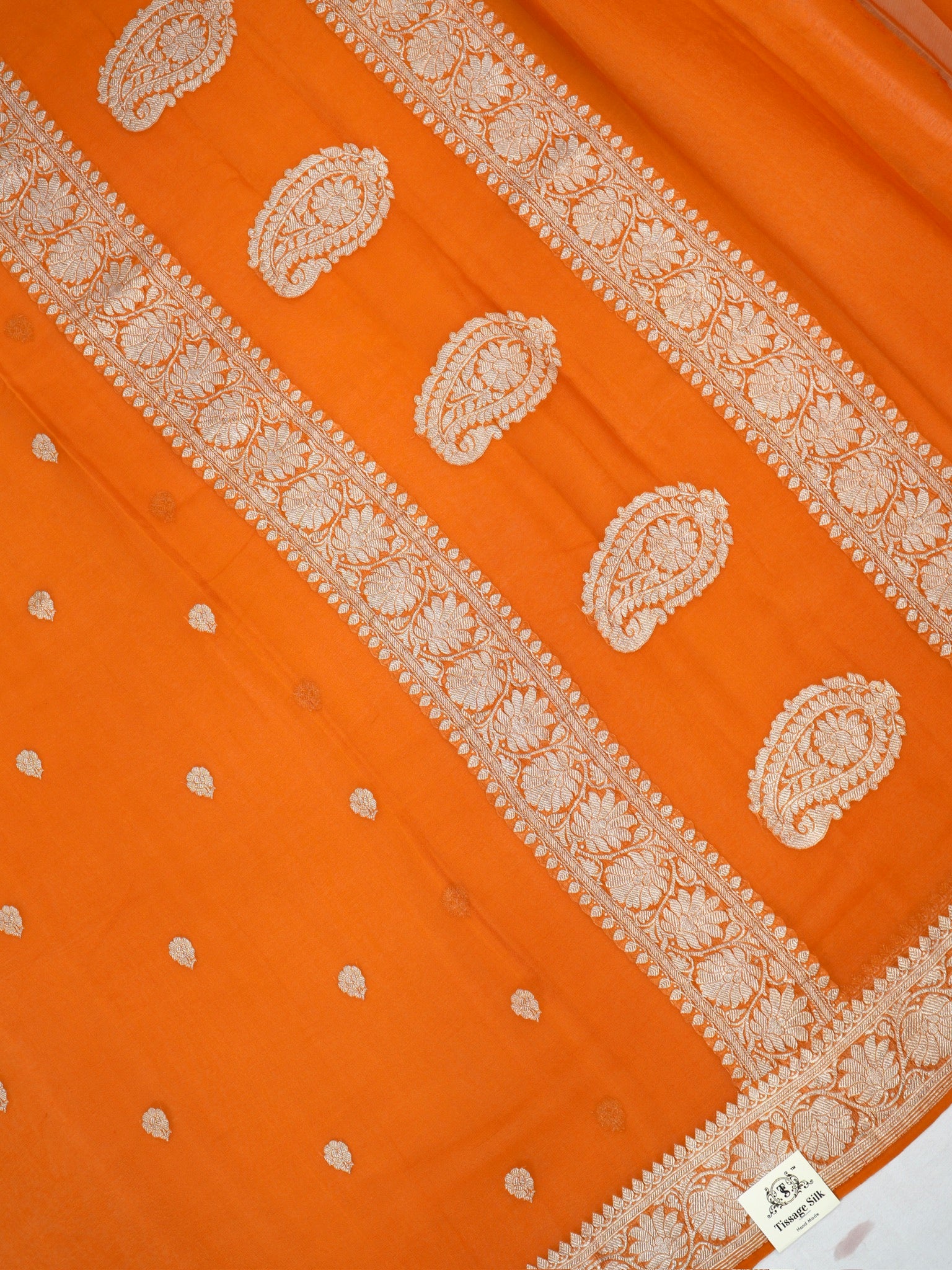 Banarasi Pure Khaddi Chiffon Handwoven Silk Saree