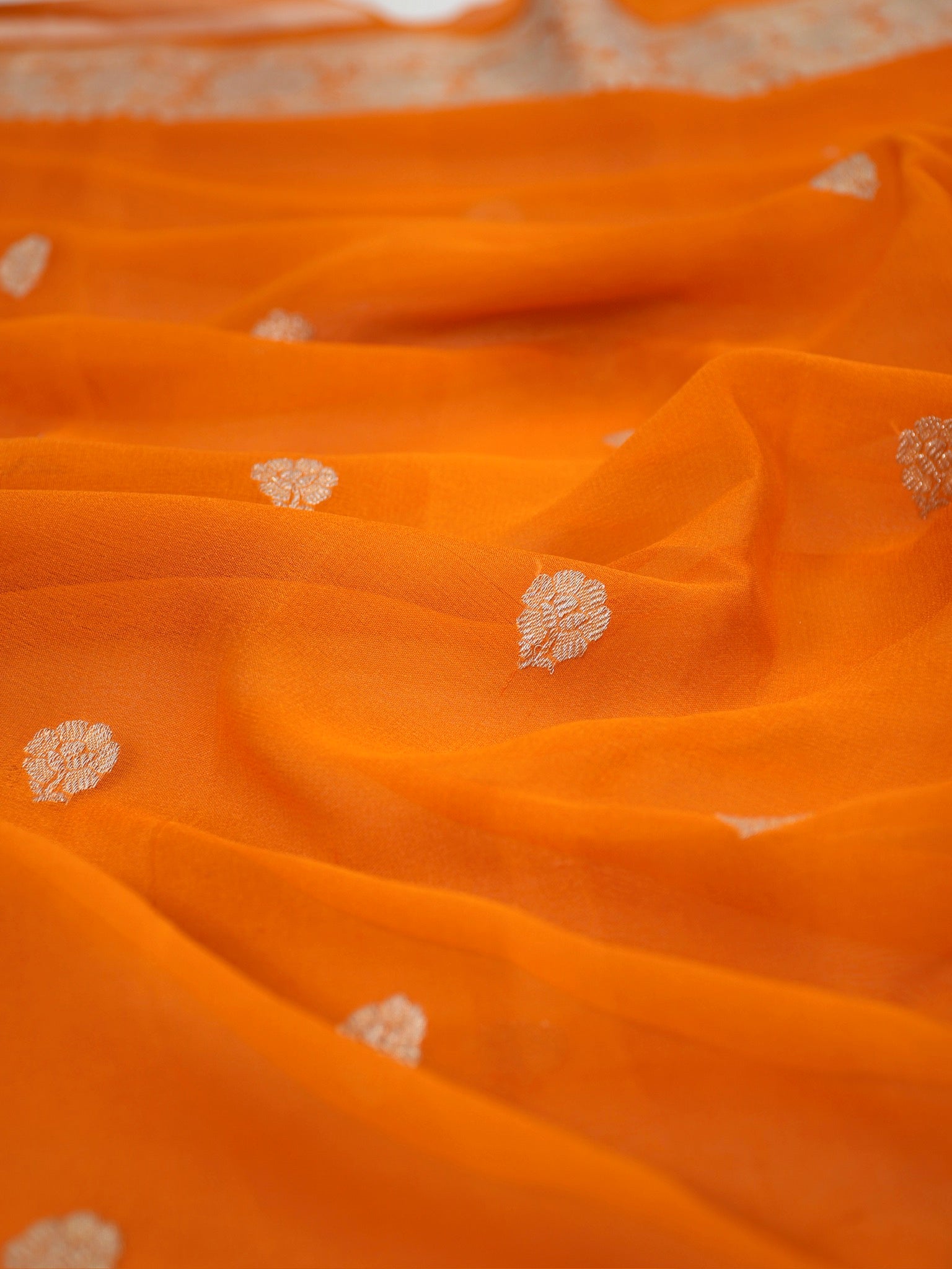 Banarasi Pure Khaddi Chiffon Handwoven Silk Saree