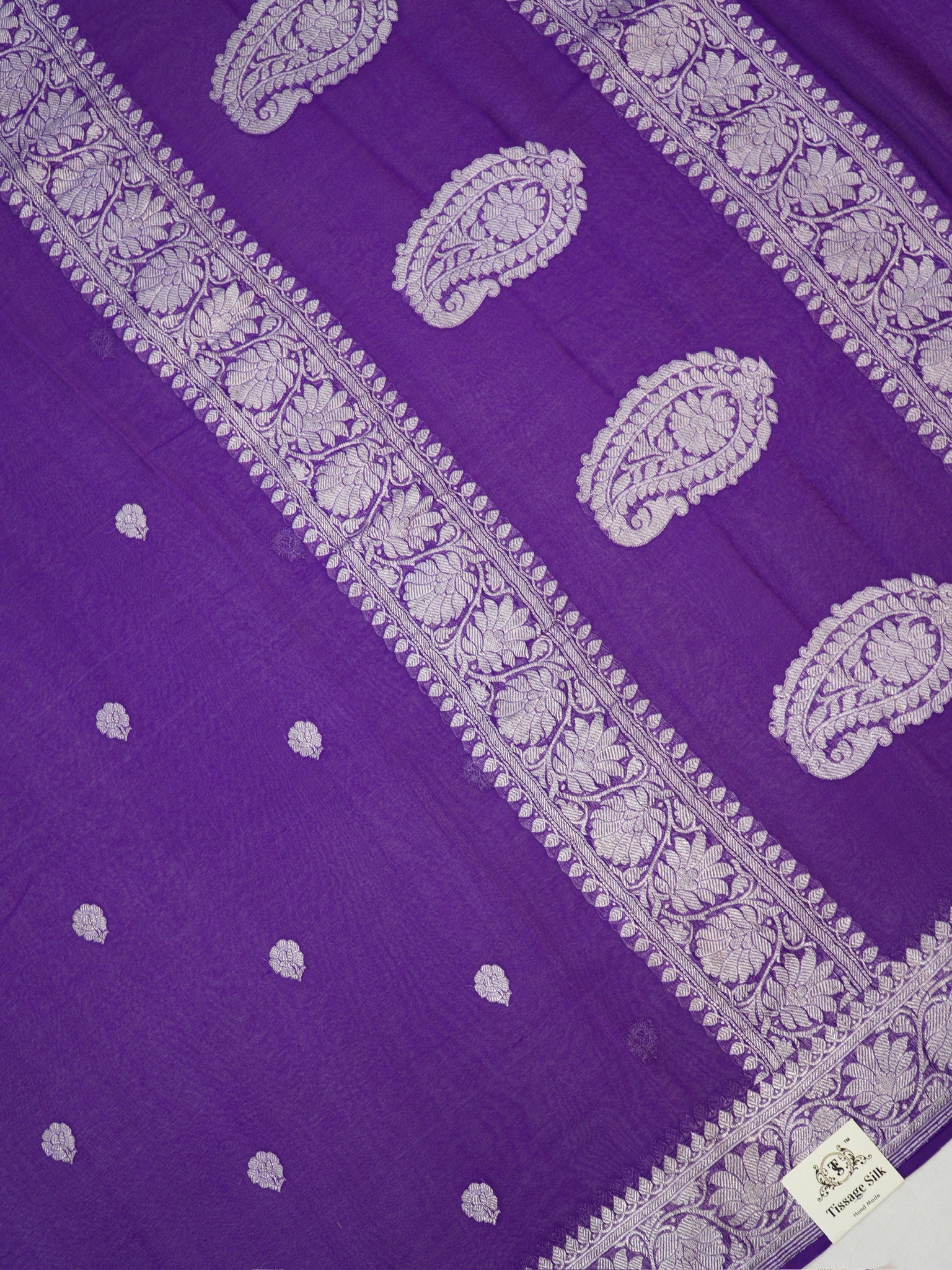 Banarasi Pure Khaddi Chiffon Handwoven Silk Saree