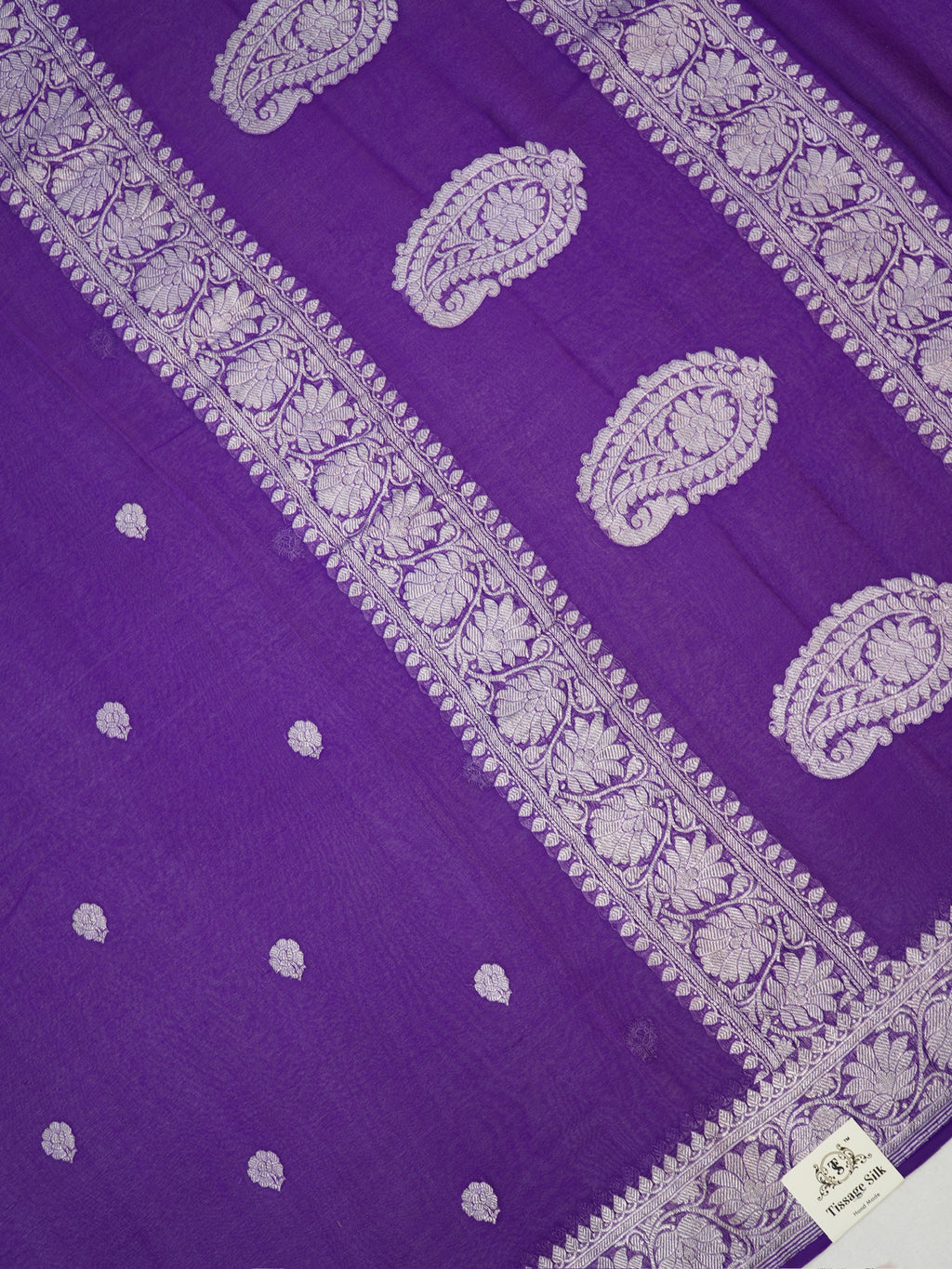 Banarasi Pure Khaddi Chiffon Handwoven Silk Saree
