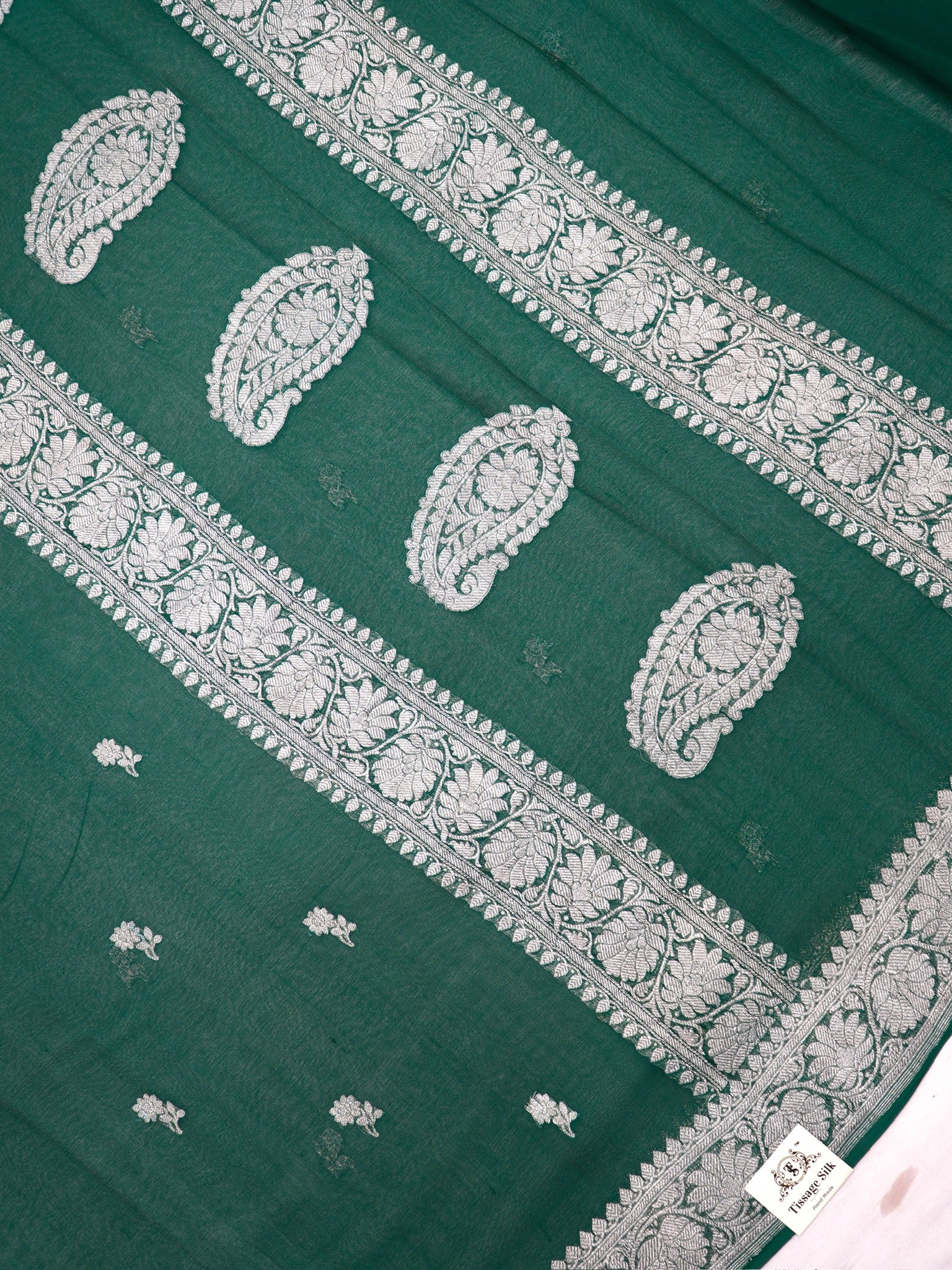 Banarasi Pure Khaddi Chiffon Handwoven Silk Saree