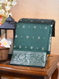 Banarasi Soft Katan Silk Saree - Bottle Green