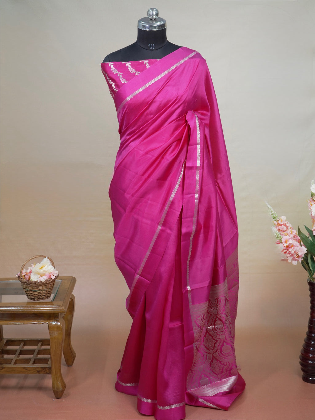 Banarasi Pure Katan Plain Saree