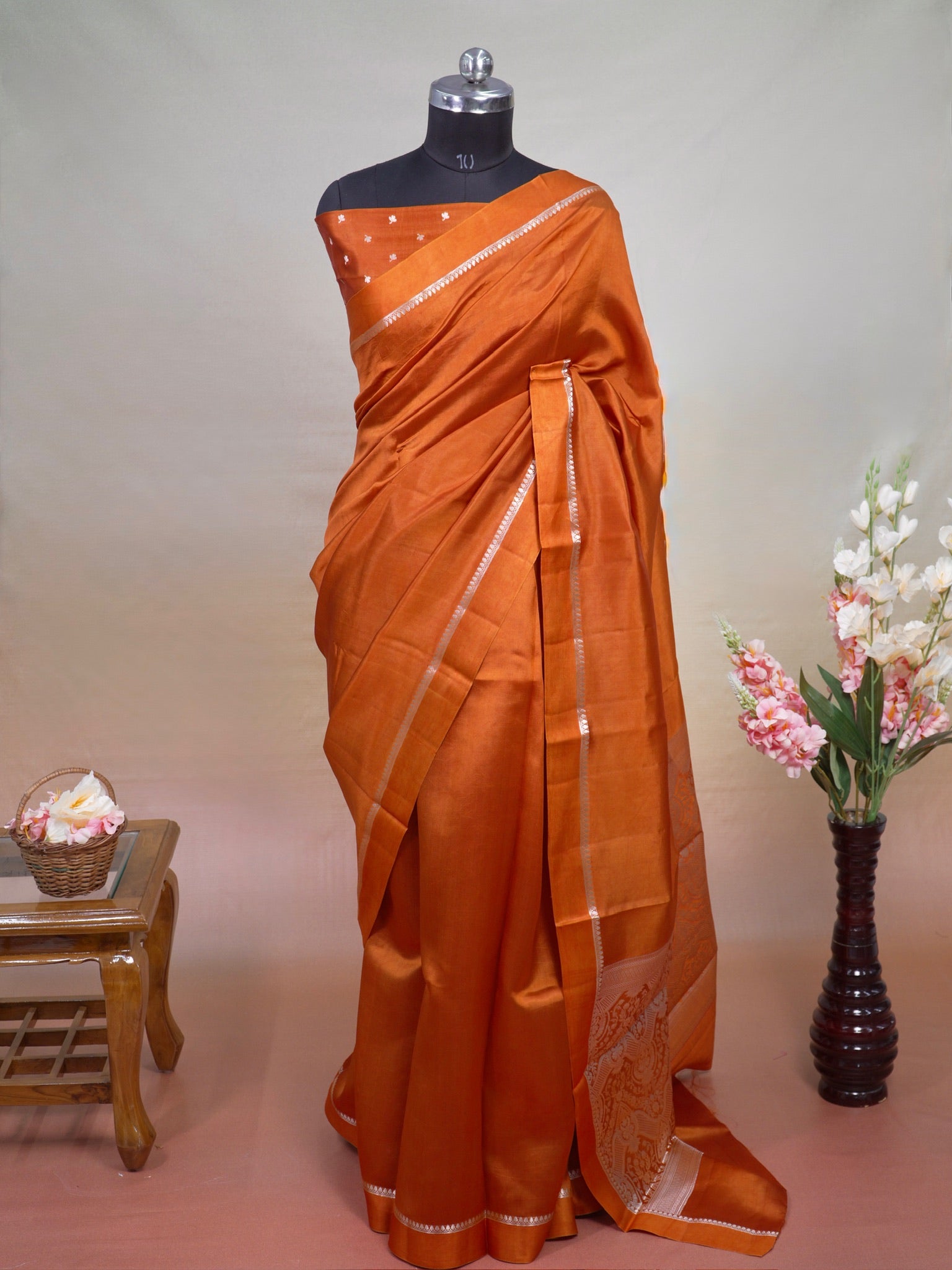 Banarasai Pure Katan Silk Plain Saree