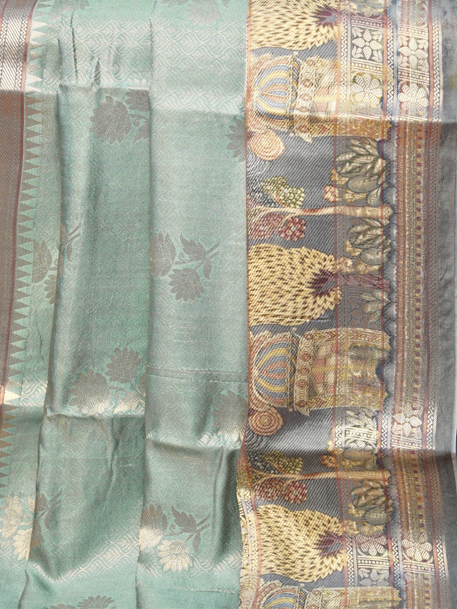 Banarasi Pure Katan Kalamkari Brocade Saree