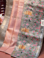 Banarasi Pure Katan Kalamkari Brocade Saree