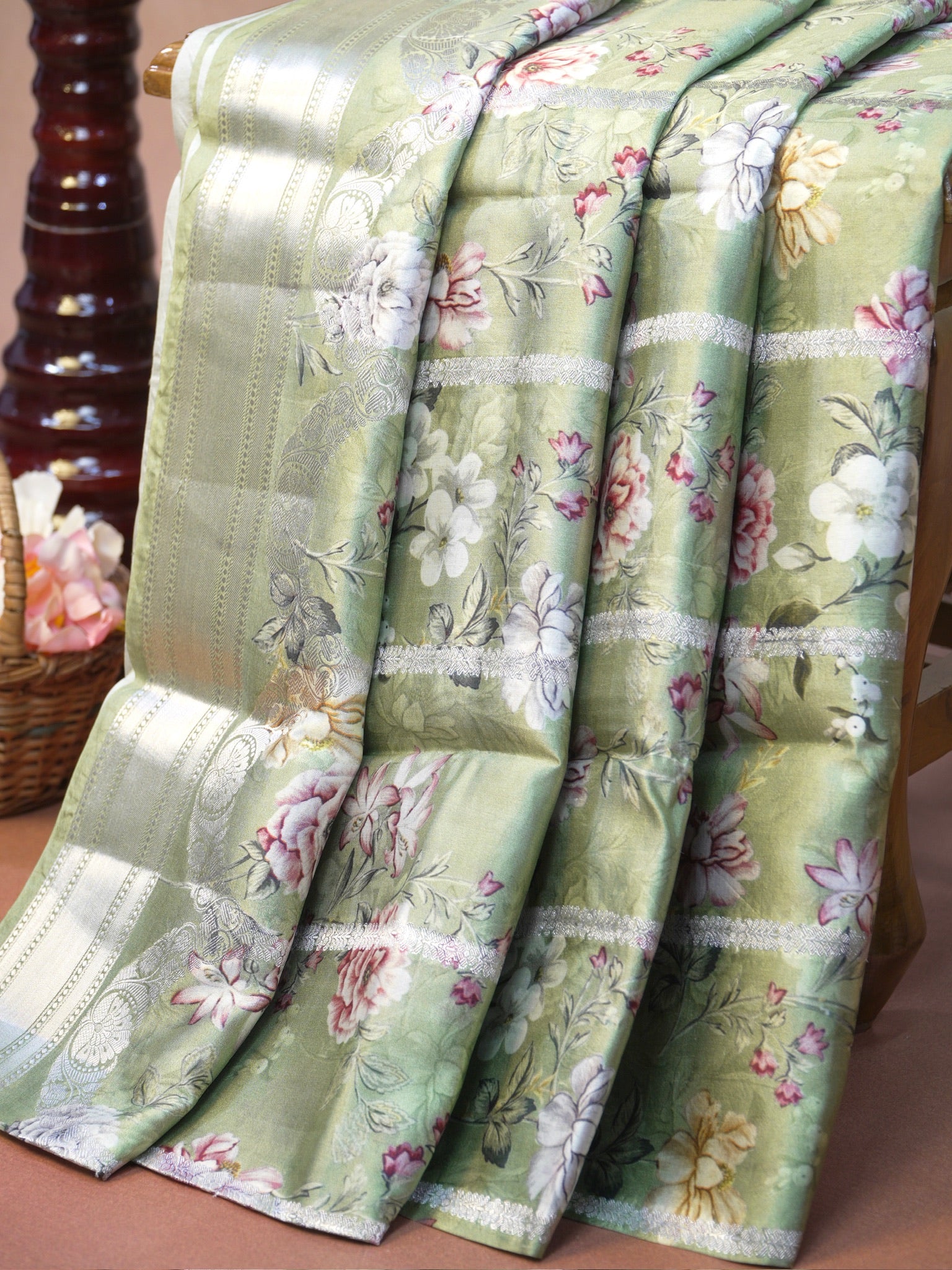 Banarasi Pure Katan Digital Print Saree