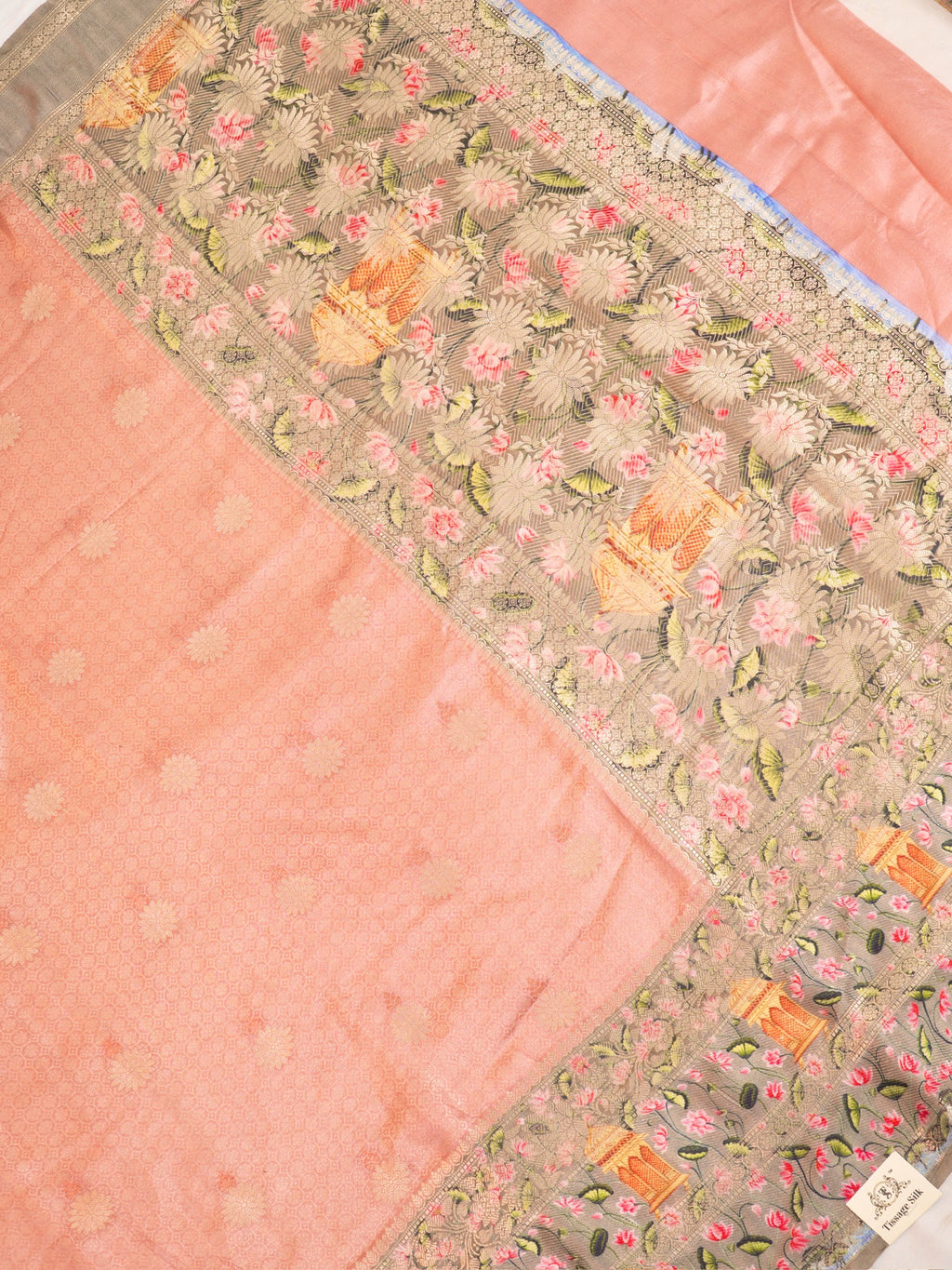 Banarasi Pure Katan Kalamkari Brocade Saree
