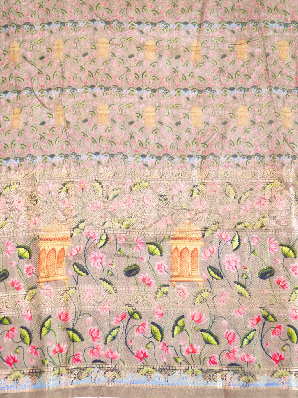 Banarasi Pure Katan Kalamkari Brocade Saree